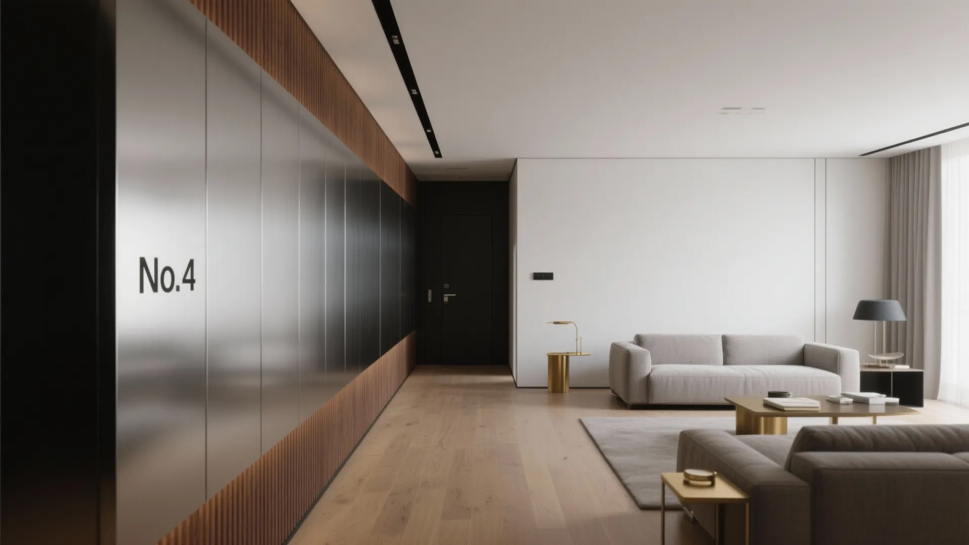 Brushed Stainless Feature Wall (Living Room or Entry)