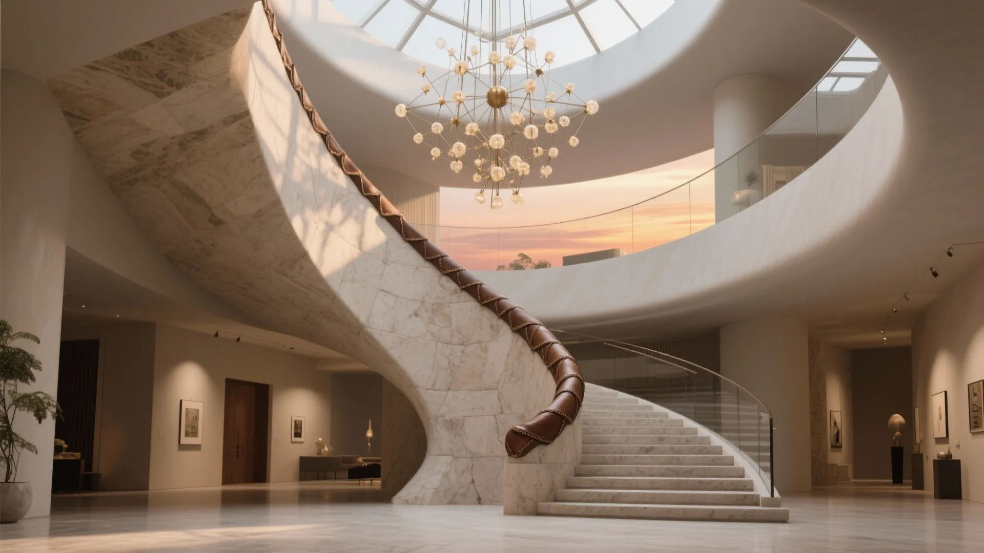 Statement Stair and Lighting Sculpture