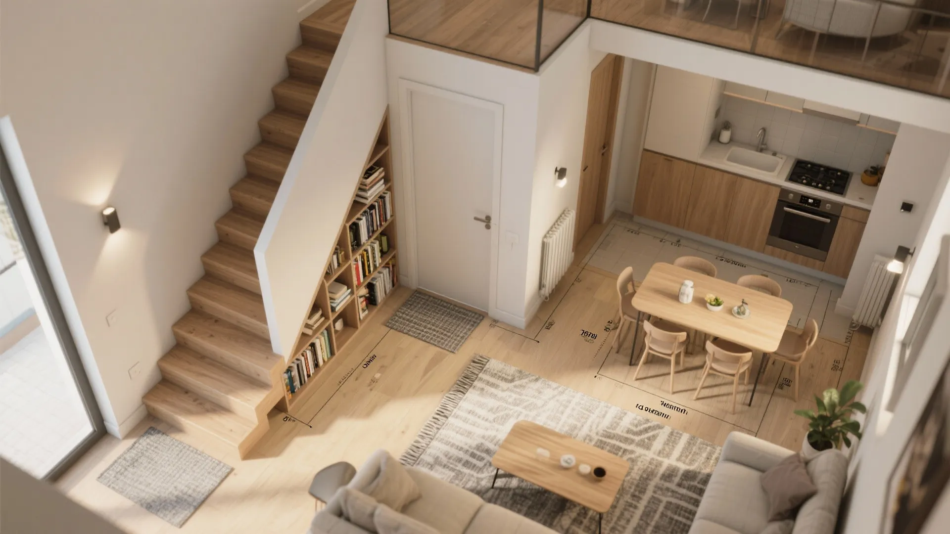 5. Let the Stair Act as a Divider—With Multi-Function Zones