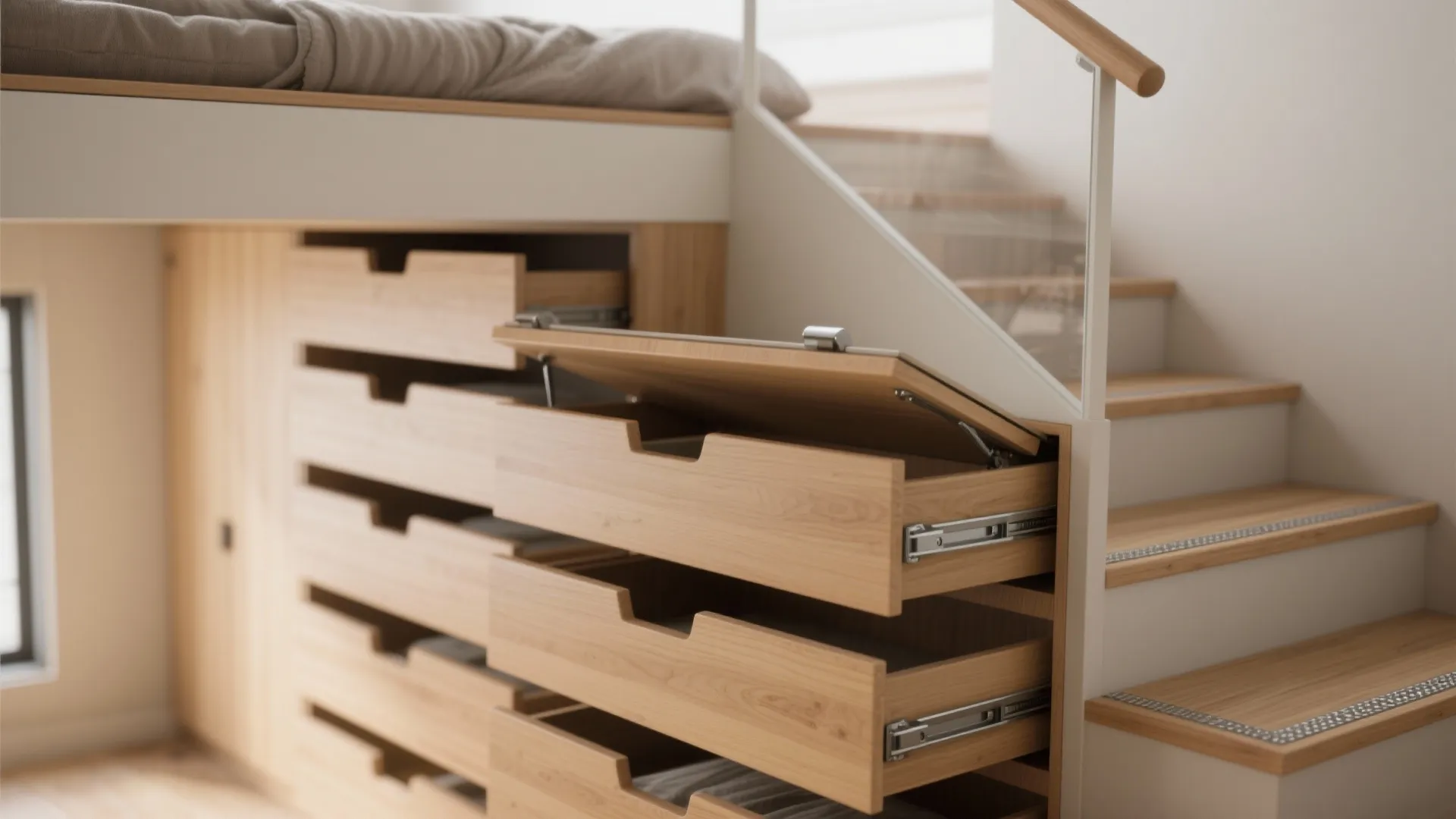 Storage stairs that double as drawers