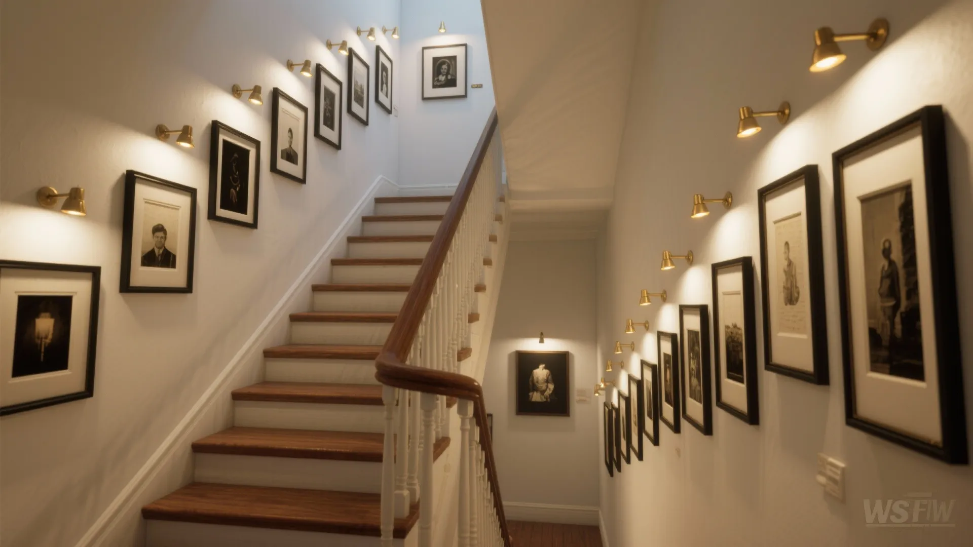 Staircase gallery that climbs with your steps