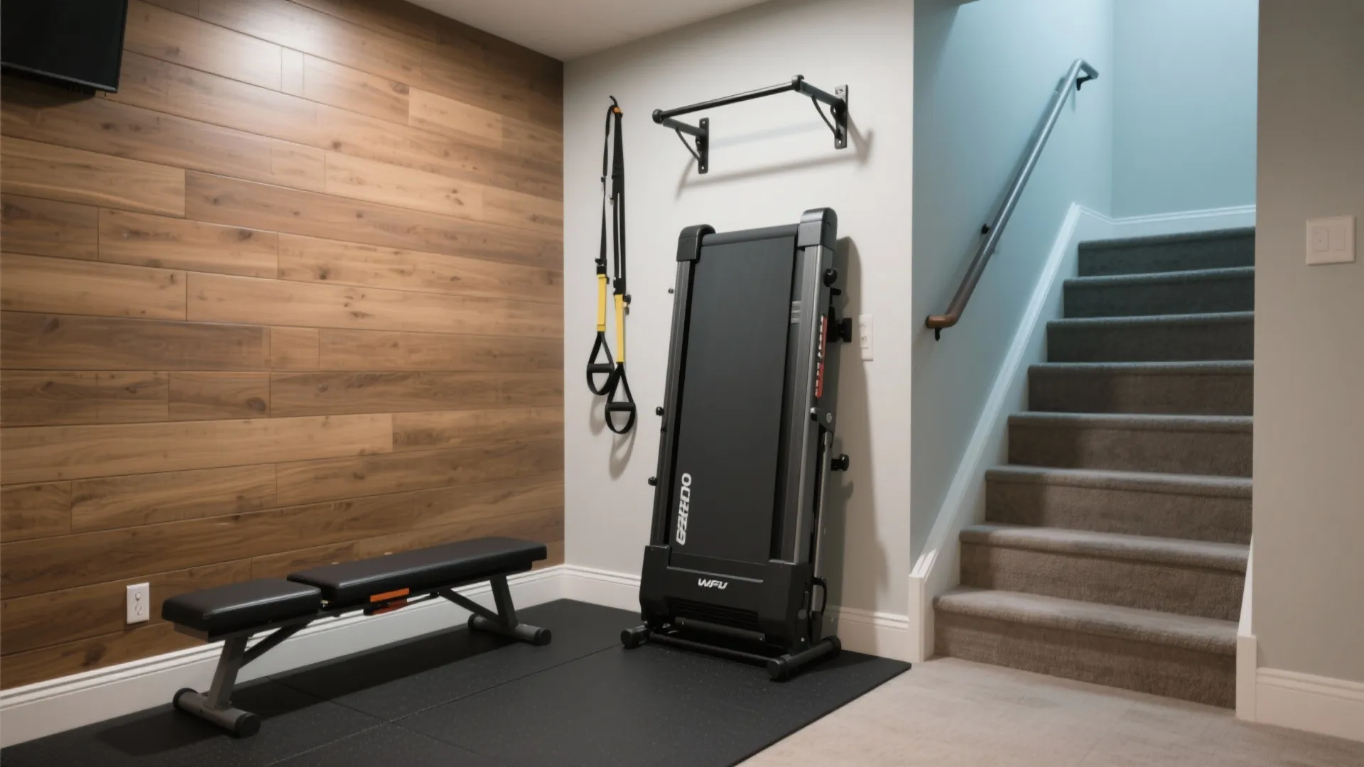 1. Stairside Compact Gym with Folding Station