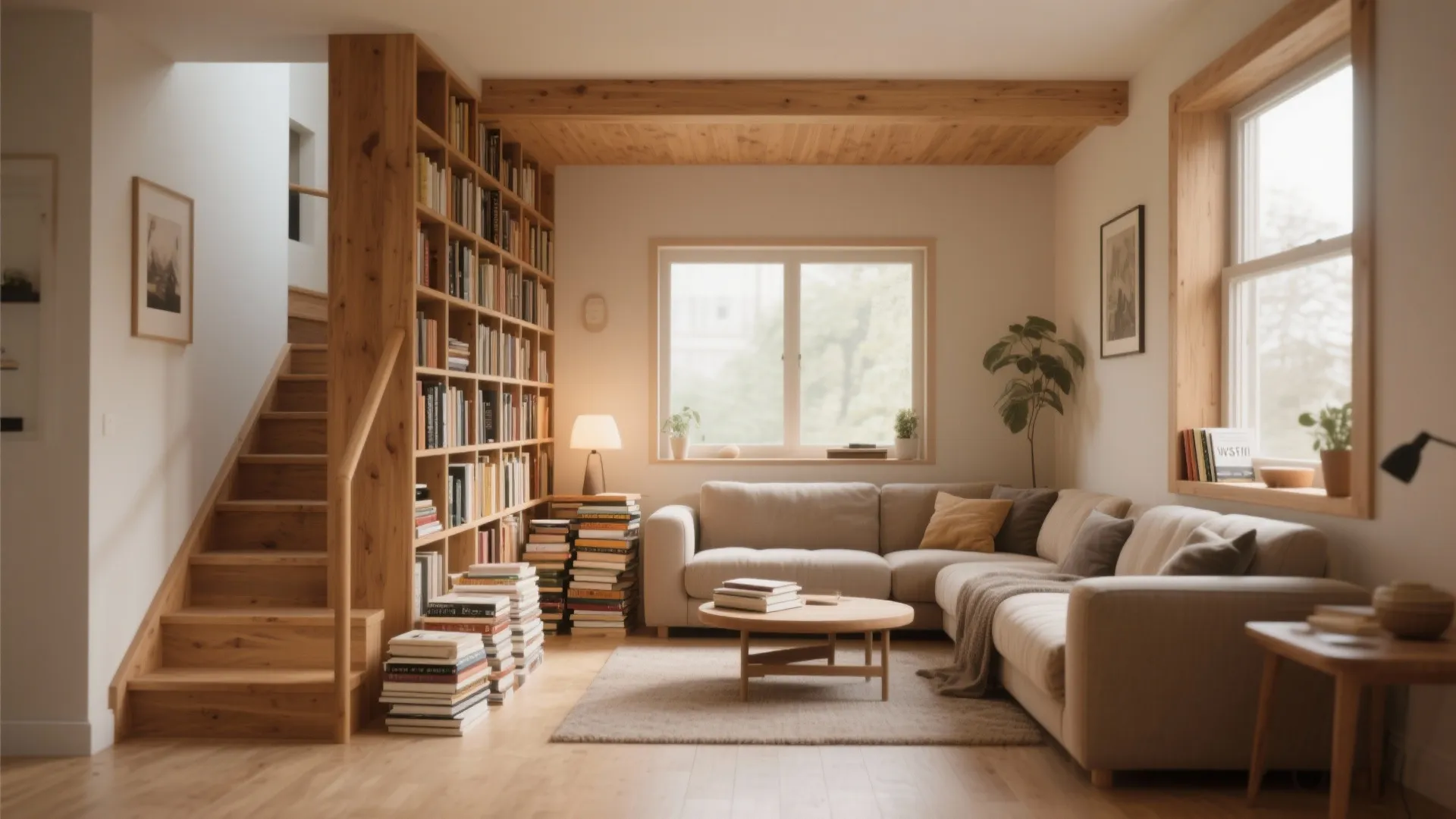 4. Stair-Integrated Bookshelves