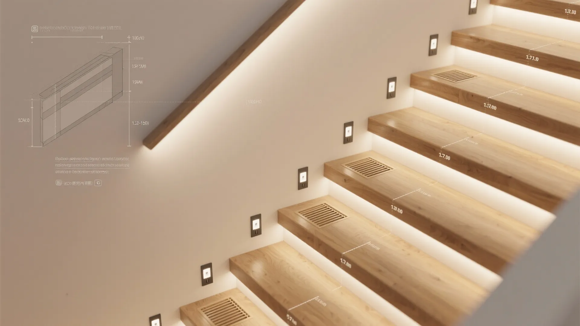 3) Recessed stair wall lights for safe, sculptural steps