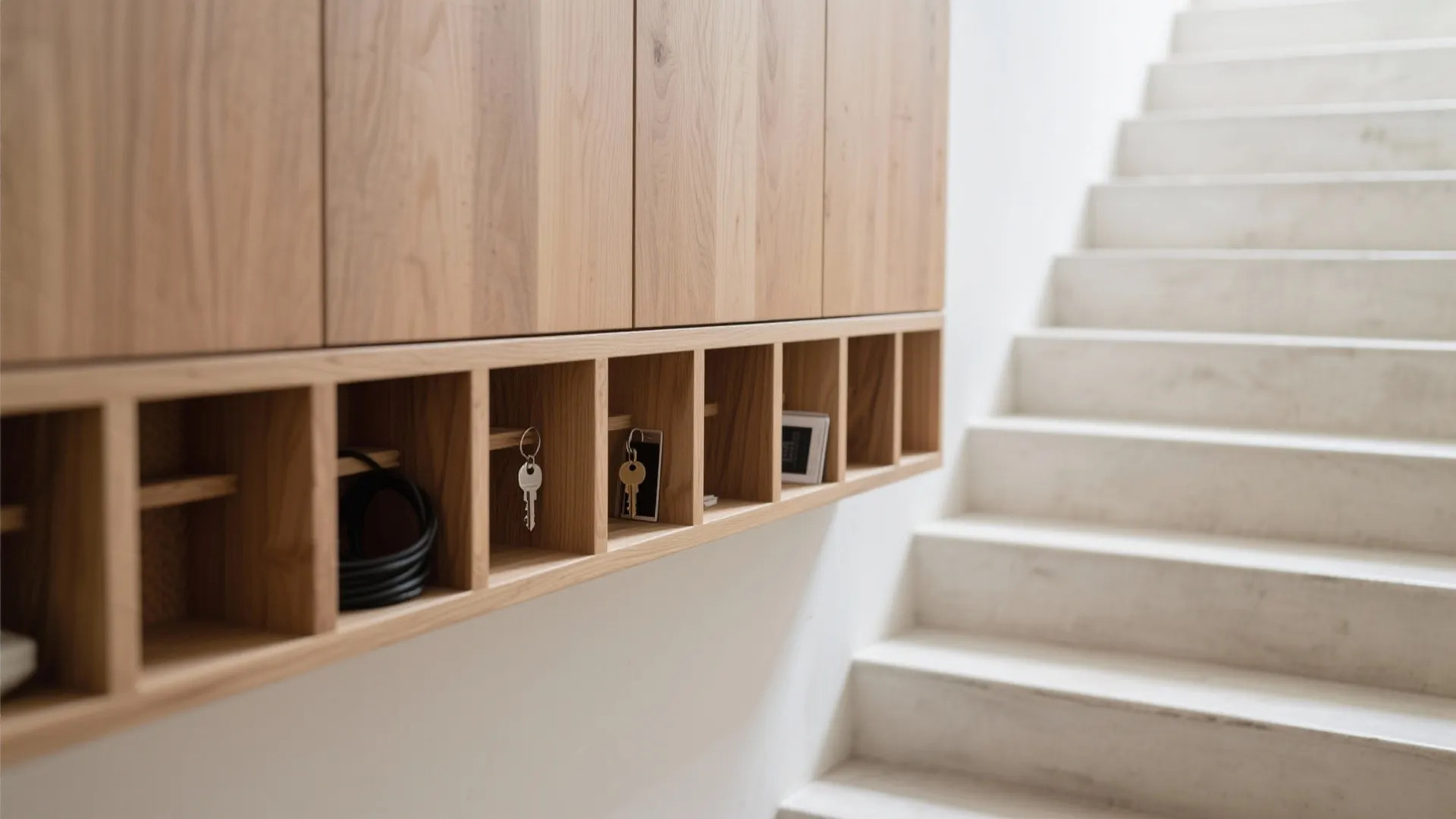 Tips 4: 階段の側板に“収納の薄さ”を仕込む（収納技巧と安全性の両立）