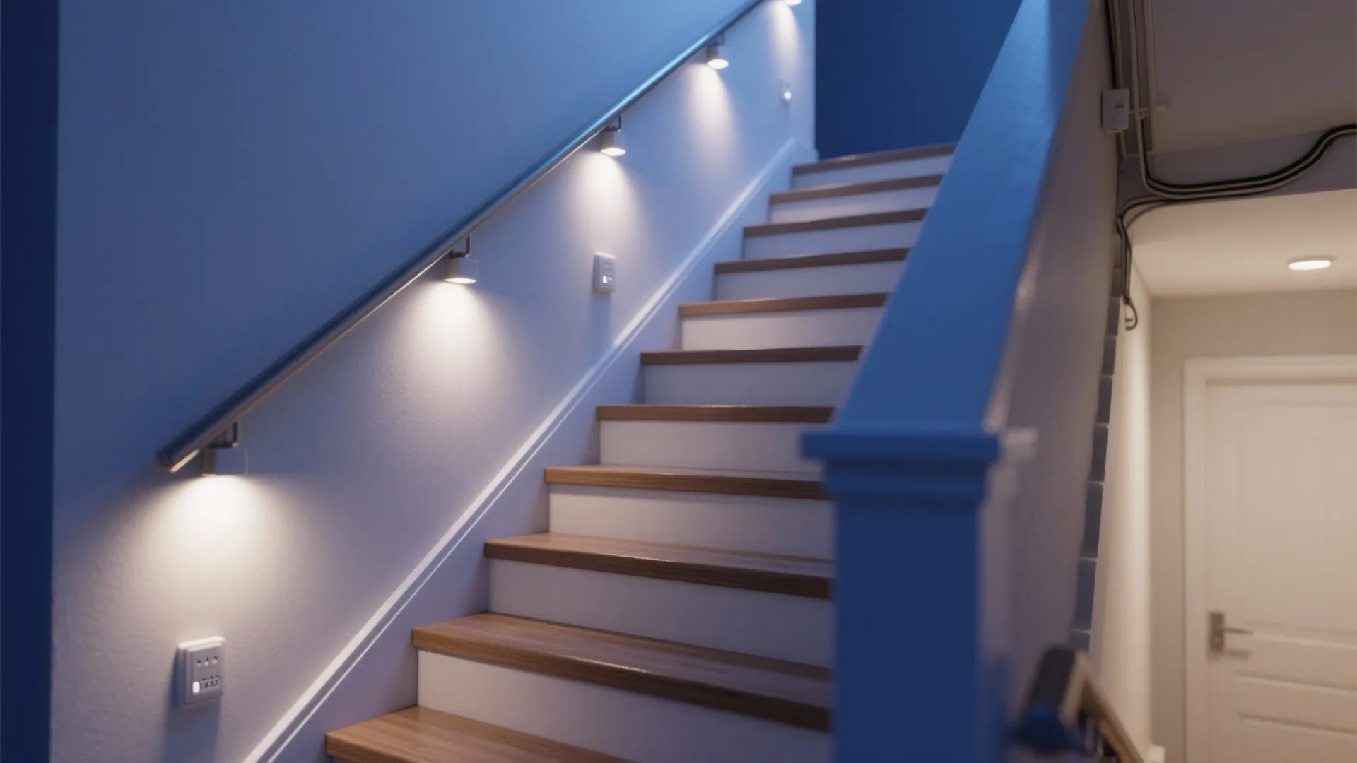 Stair safety with low-glare step lights