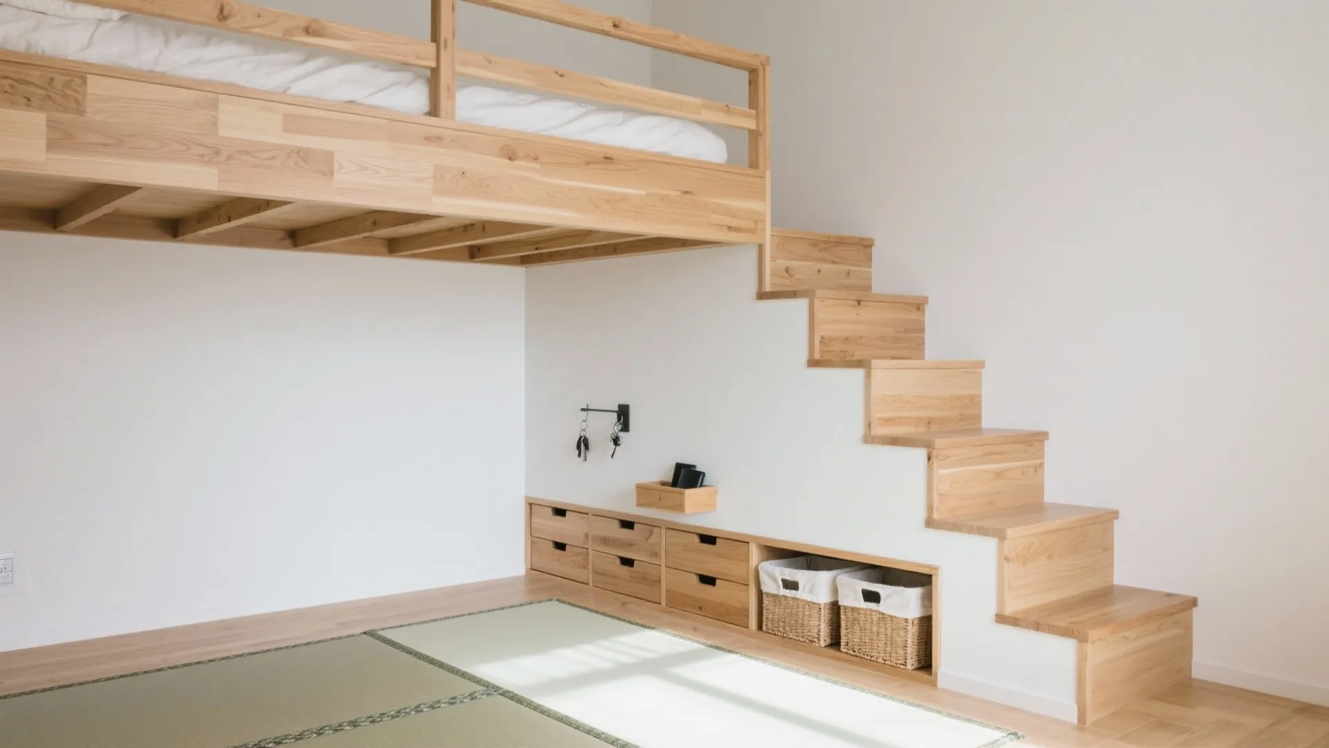 Tips 2: 収納を“分節化”する階段下の引き出しとサイドボックスの組み合わせ