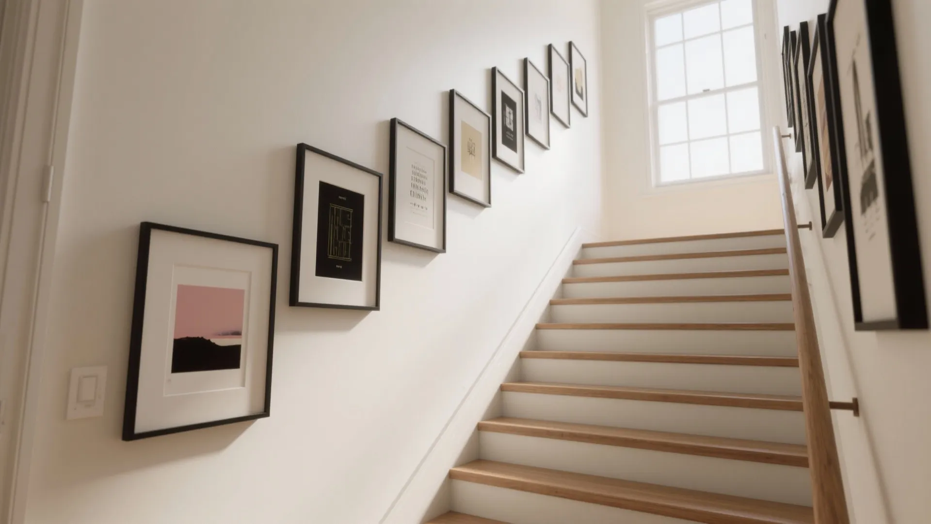 Staircase Story Wall with a Confident Diagonal