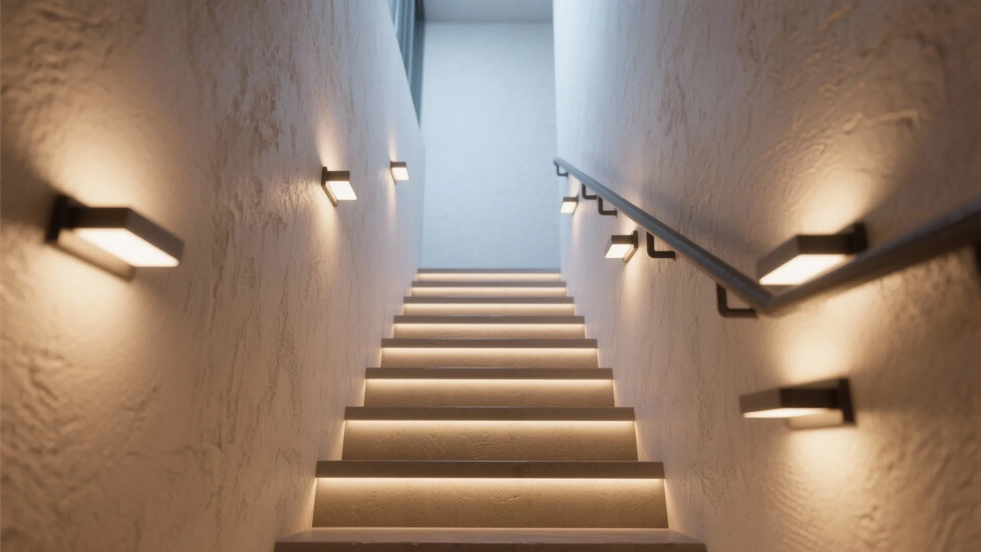 4. Staircase Drama with Paired Fixtures