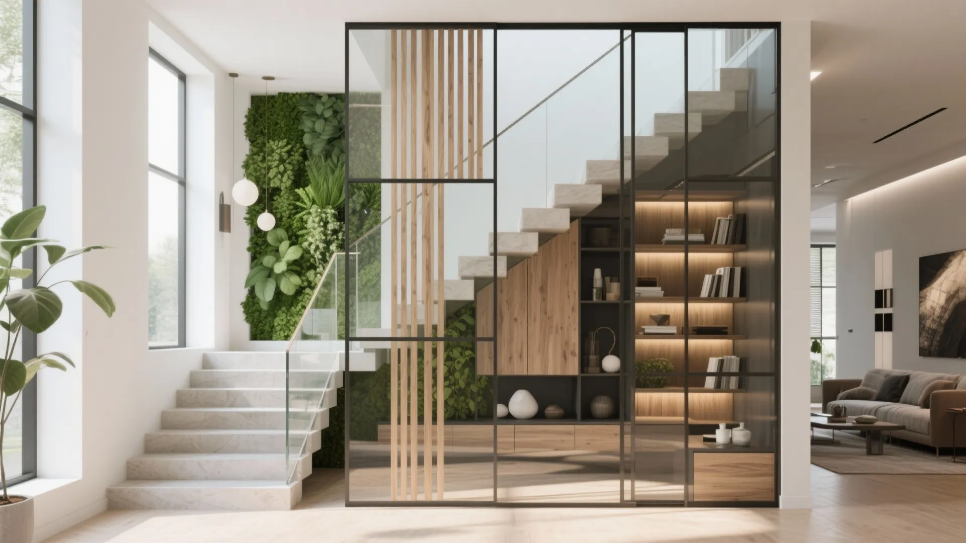 Staircase Partition Wall Ideas for Stylish Homes: 1 Minute to Divide & Beautify with a Staircase Partition Wall