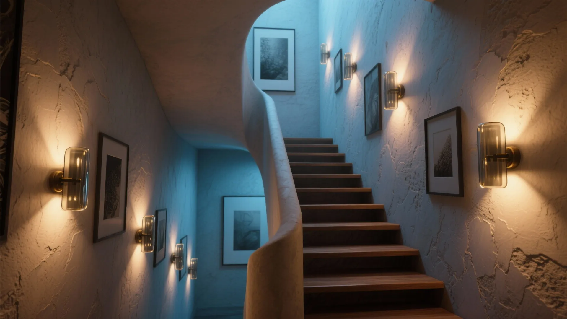 5. Staircase Sculptural Lighting