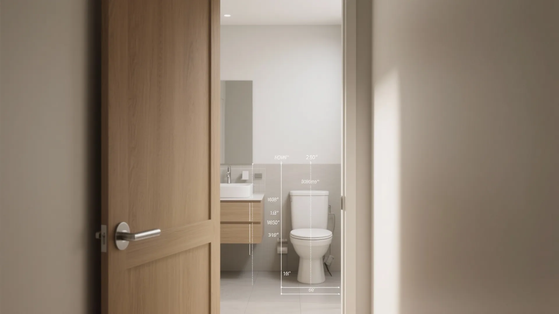 1. Standard Interior Bathroom Door (24"–32")