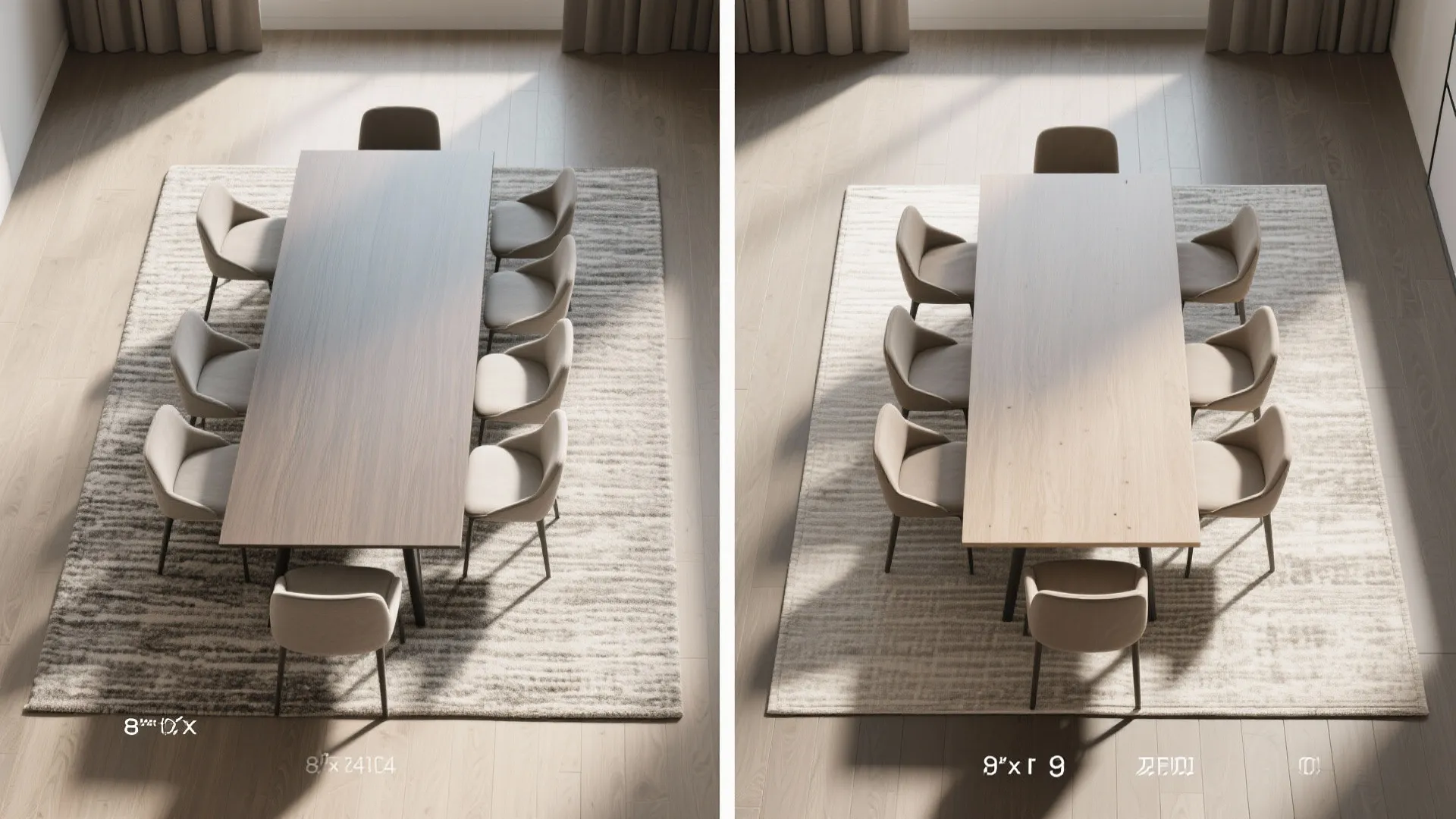 3. Pick the closest standard size: 8'x10' or 9'x12' and center smartly