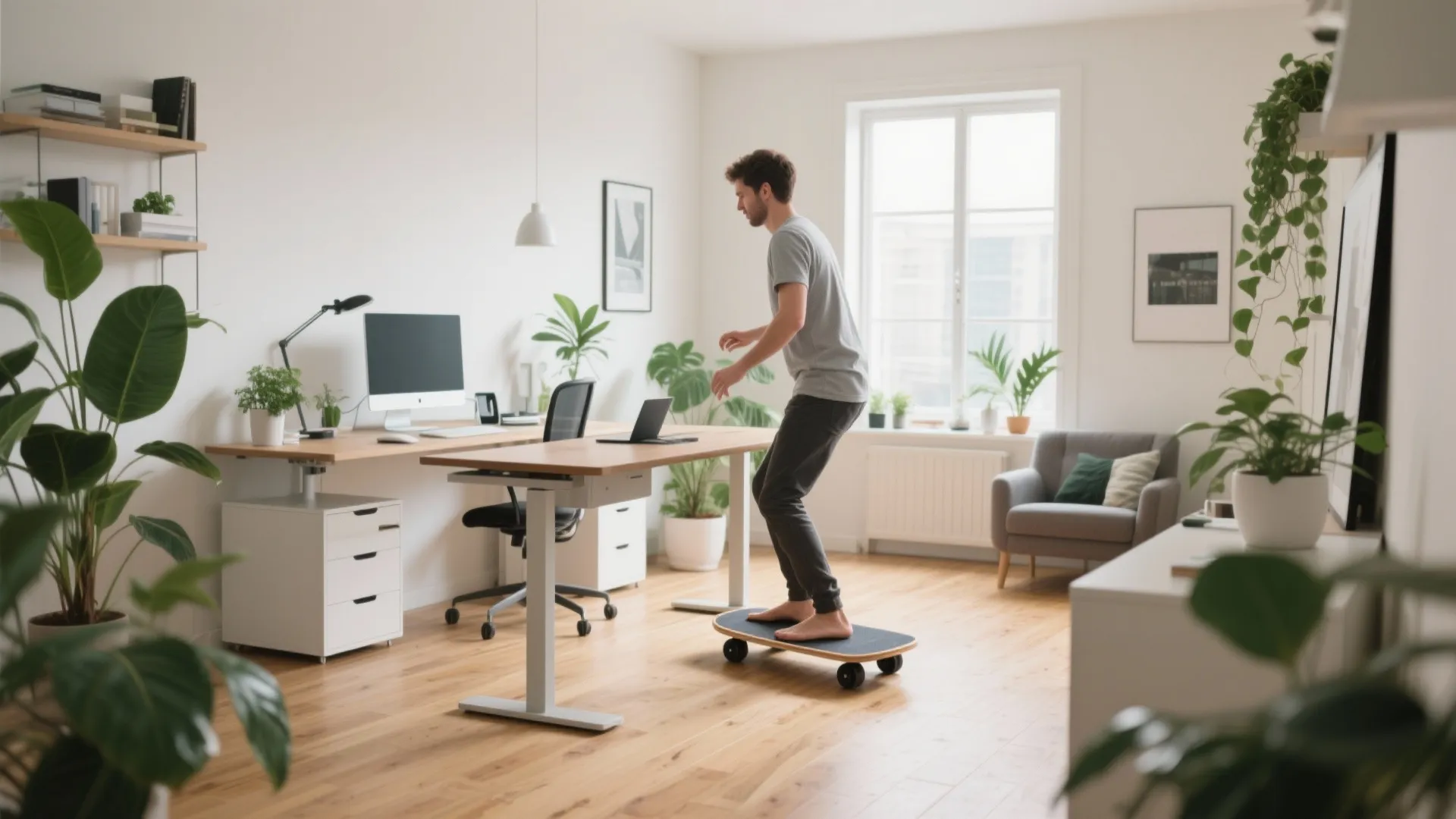 4. Standing Desk & Balance Board Combo