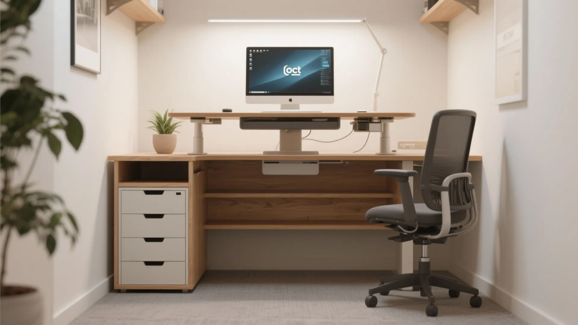 4. Standing Desk with Storage Base
