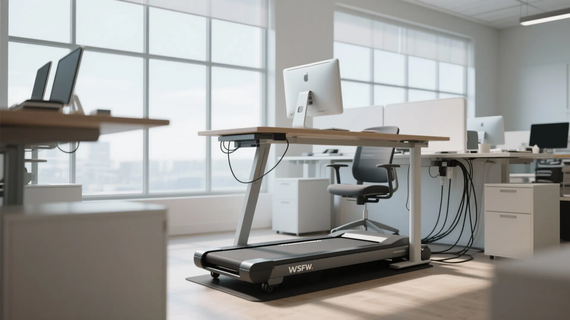 2. Standing Desk + Treadmill Combo