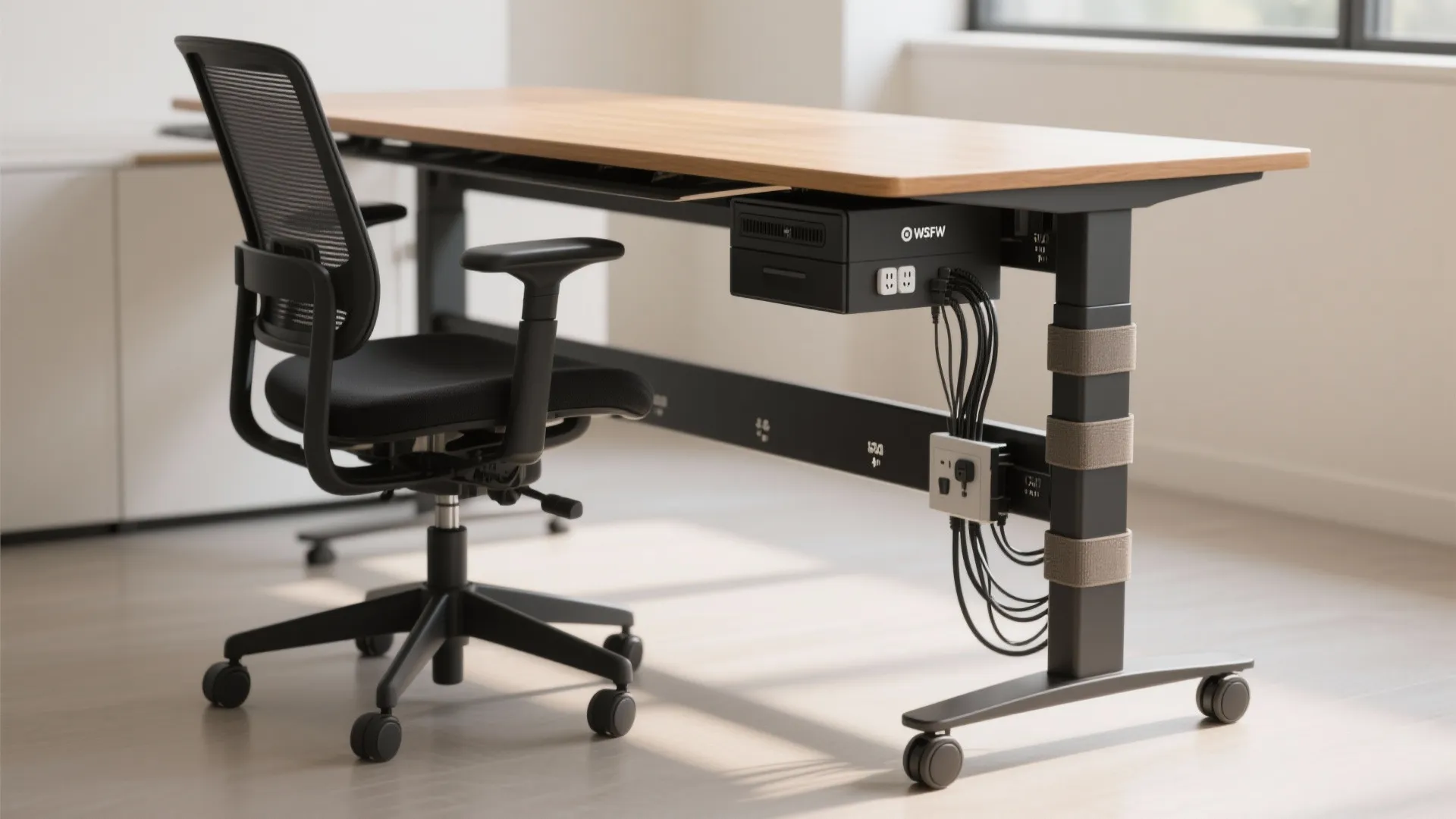 2. Slim Standing Desk + Mobile Pedestal