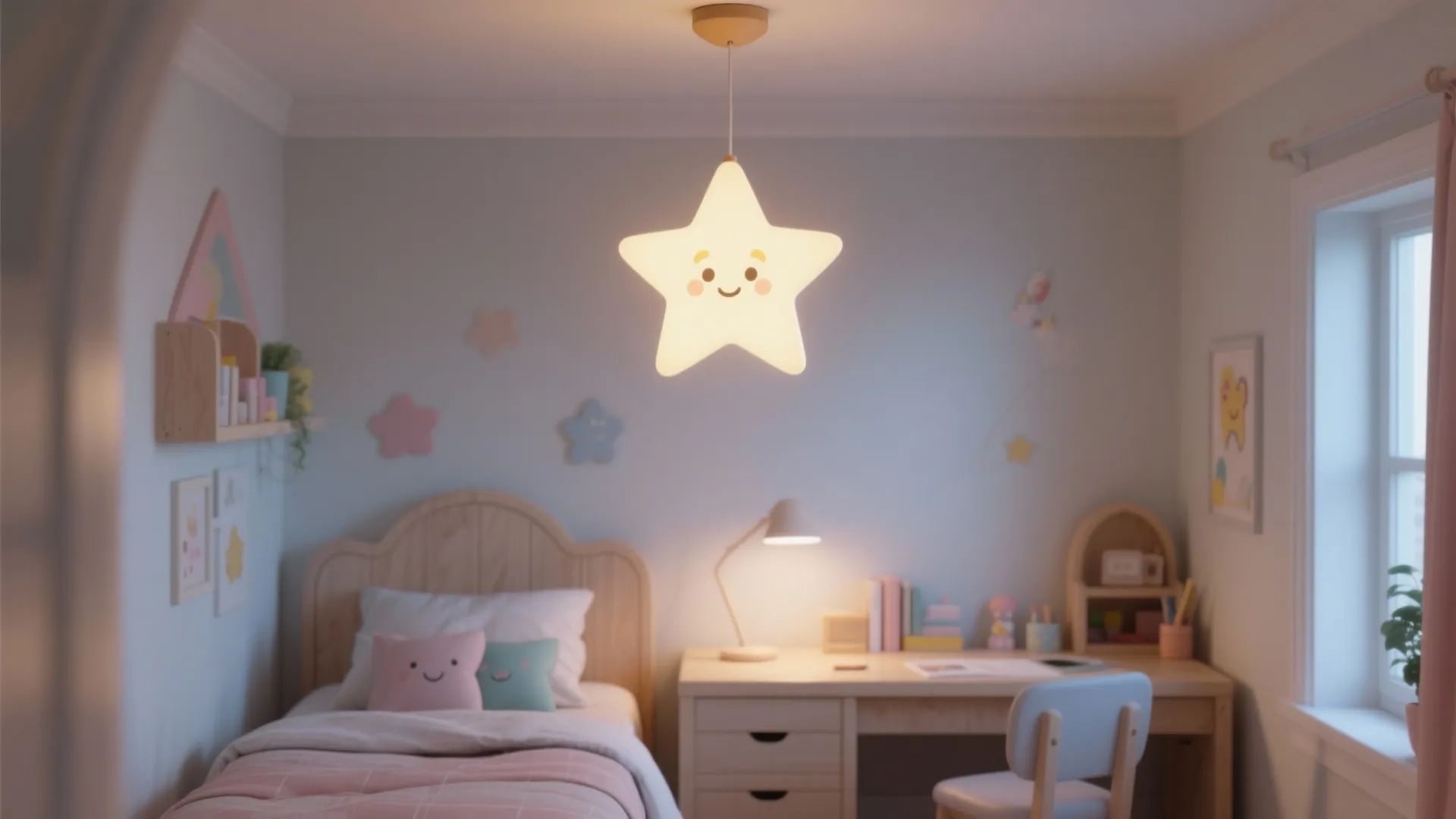 1. Layered lighting with a fun ceiling fixture