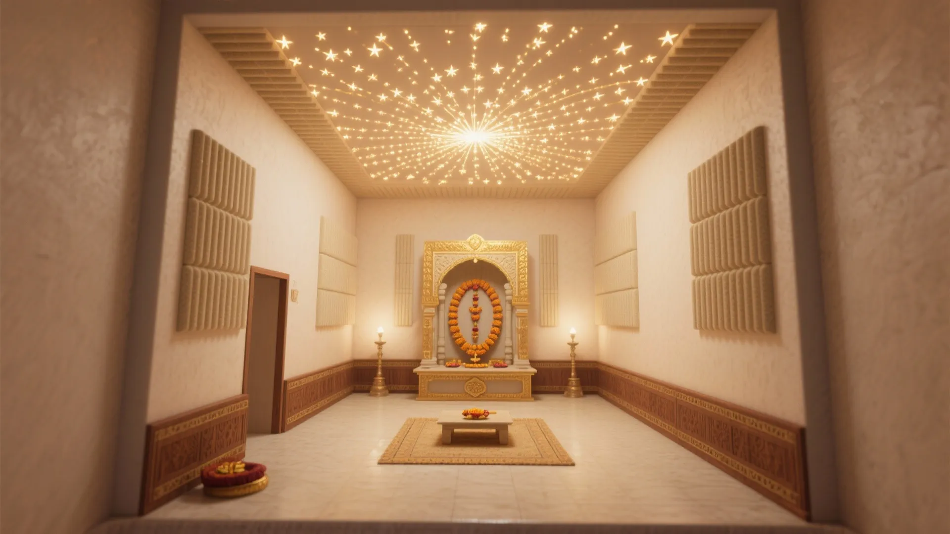 Starry Fiber Optic Ceiling with Acoustic Panels