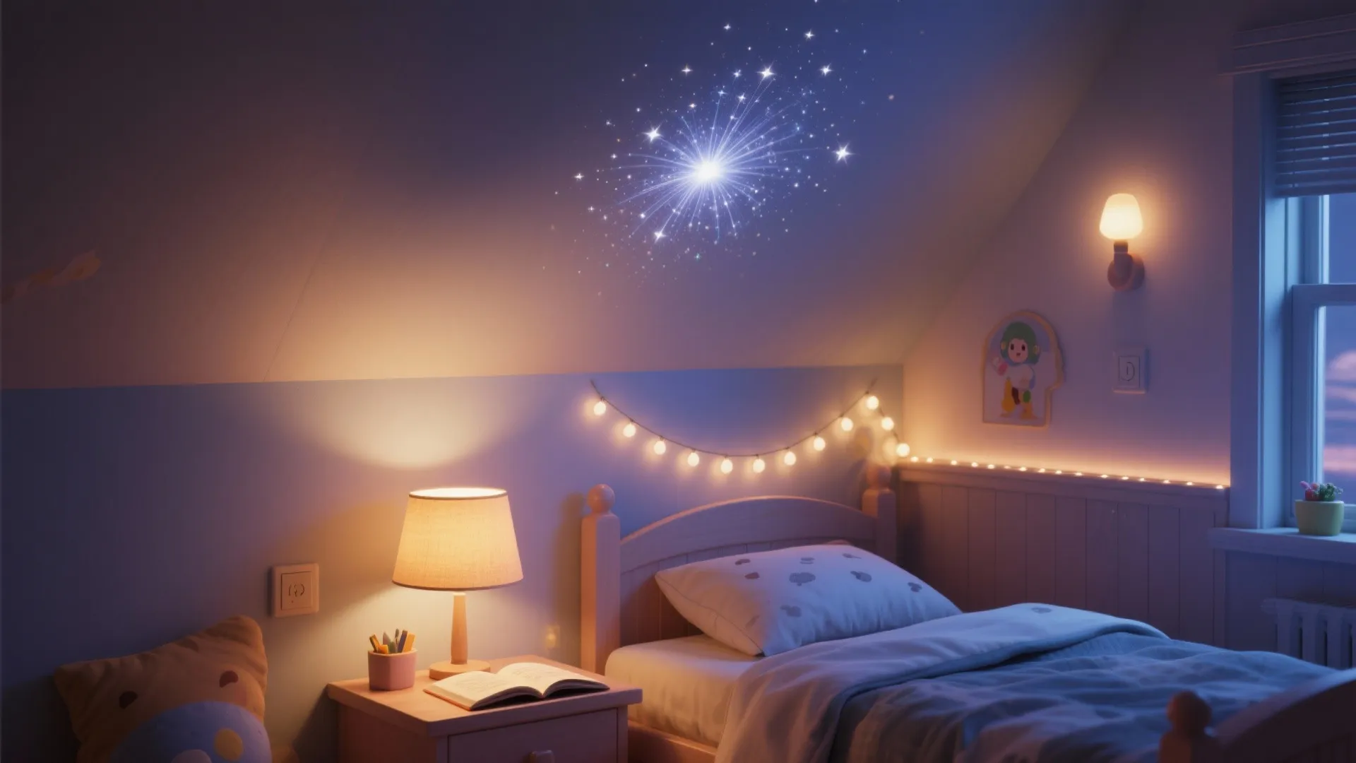5. Layered lighting and a starry ceiling