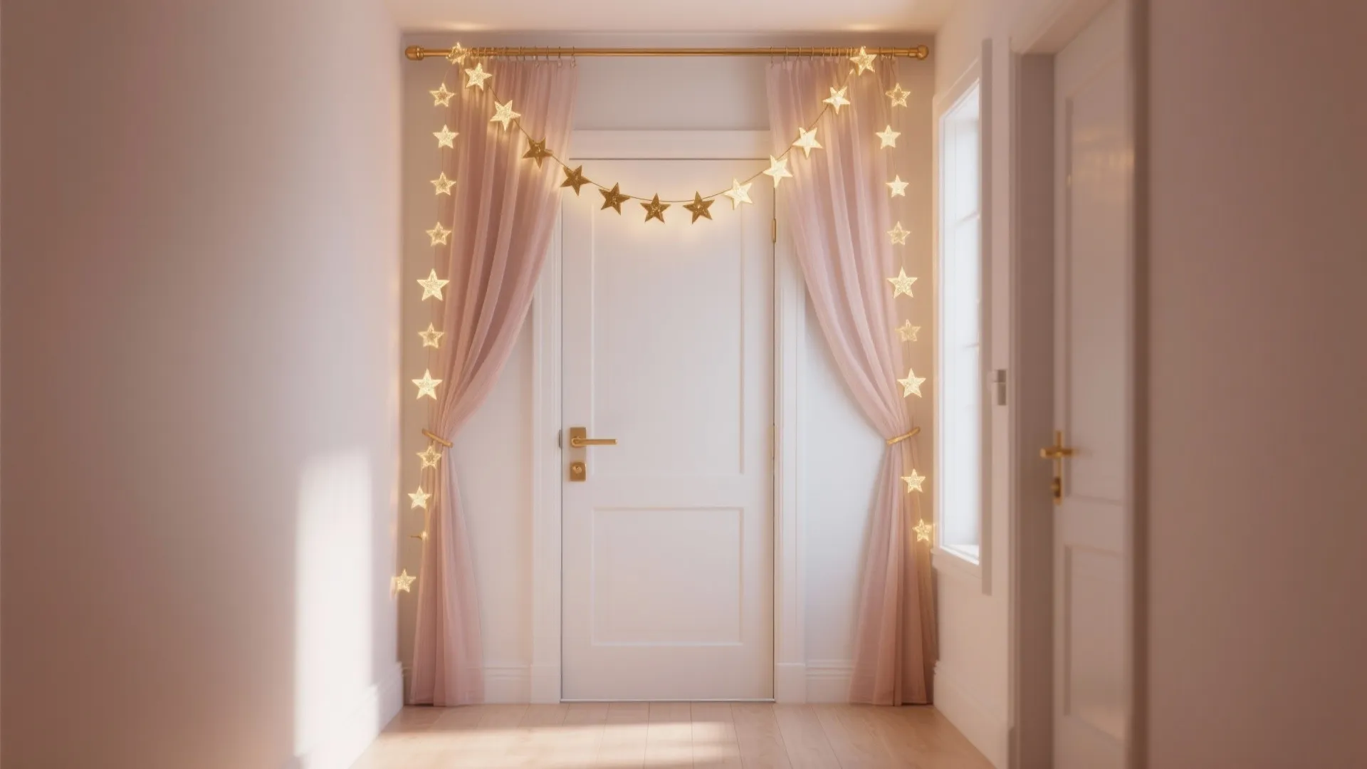 Whimsical Ceiling and Doorway Details: Stars, Bows, and Soft Arches