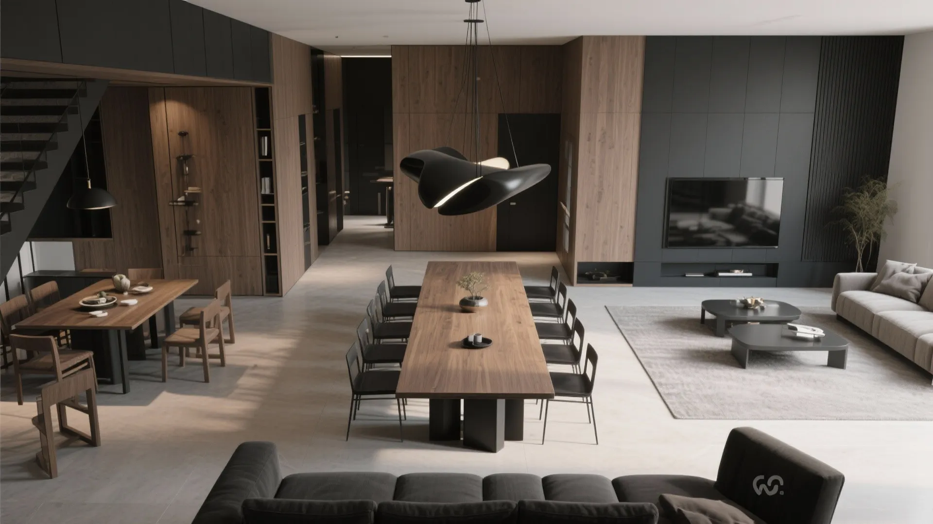 3. Anchor both areas with a single statement piece