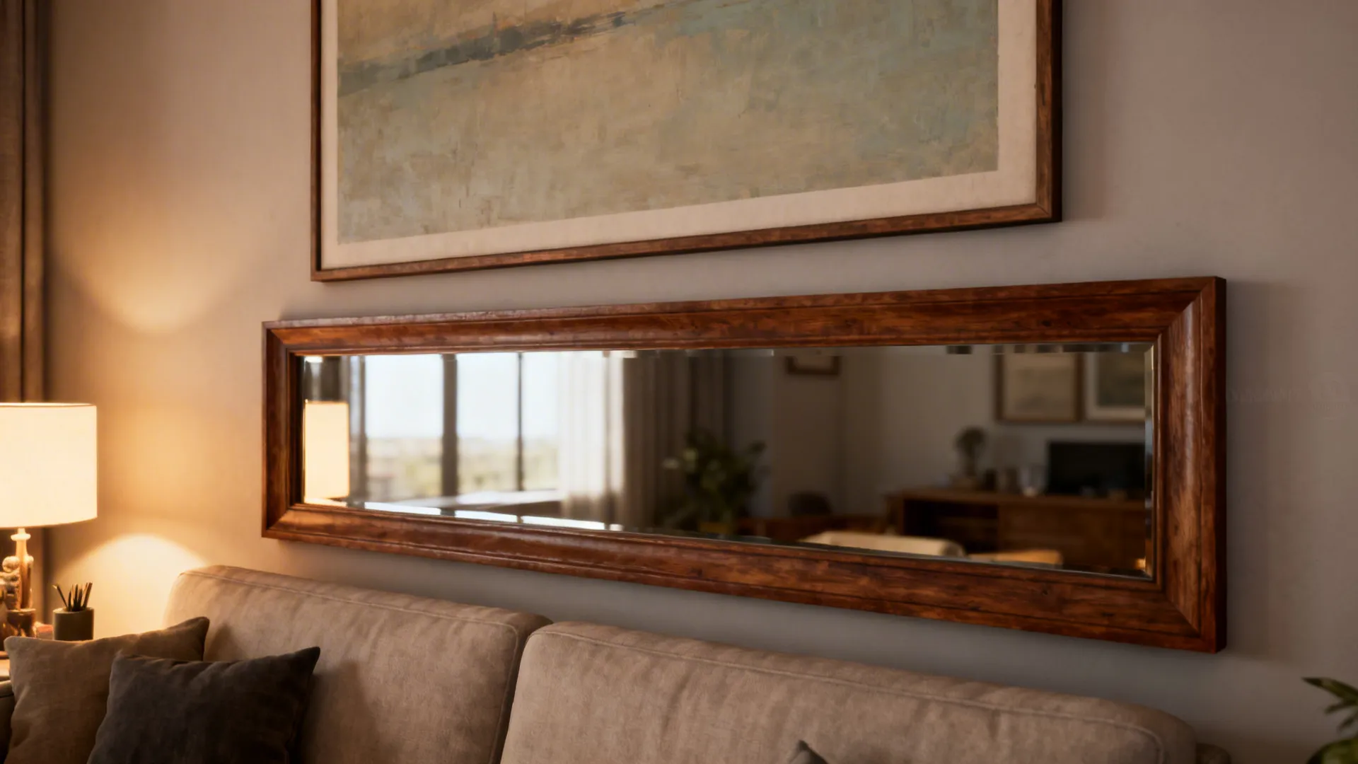 3. Statement Art or Oversized Mirror