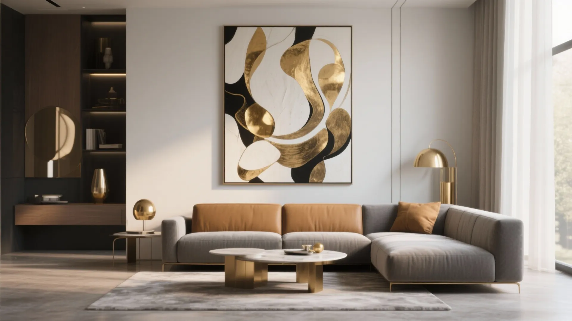 7. Statement Artwork with a Neutral Base