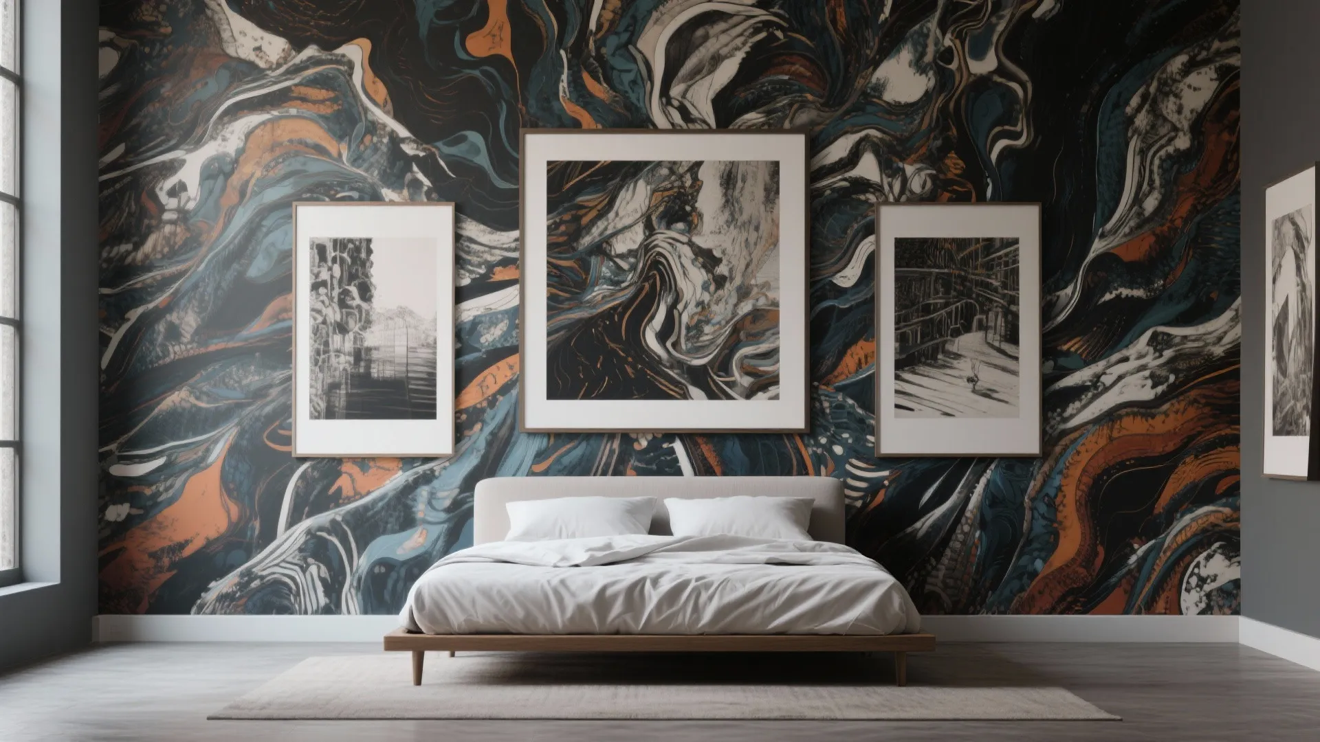 6. Statement Backdrop with Art or Wallpaper