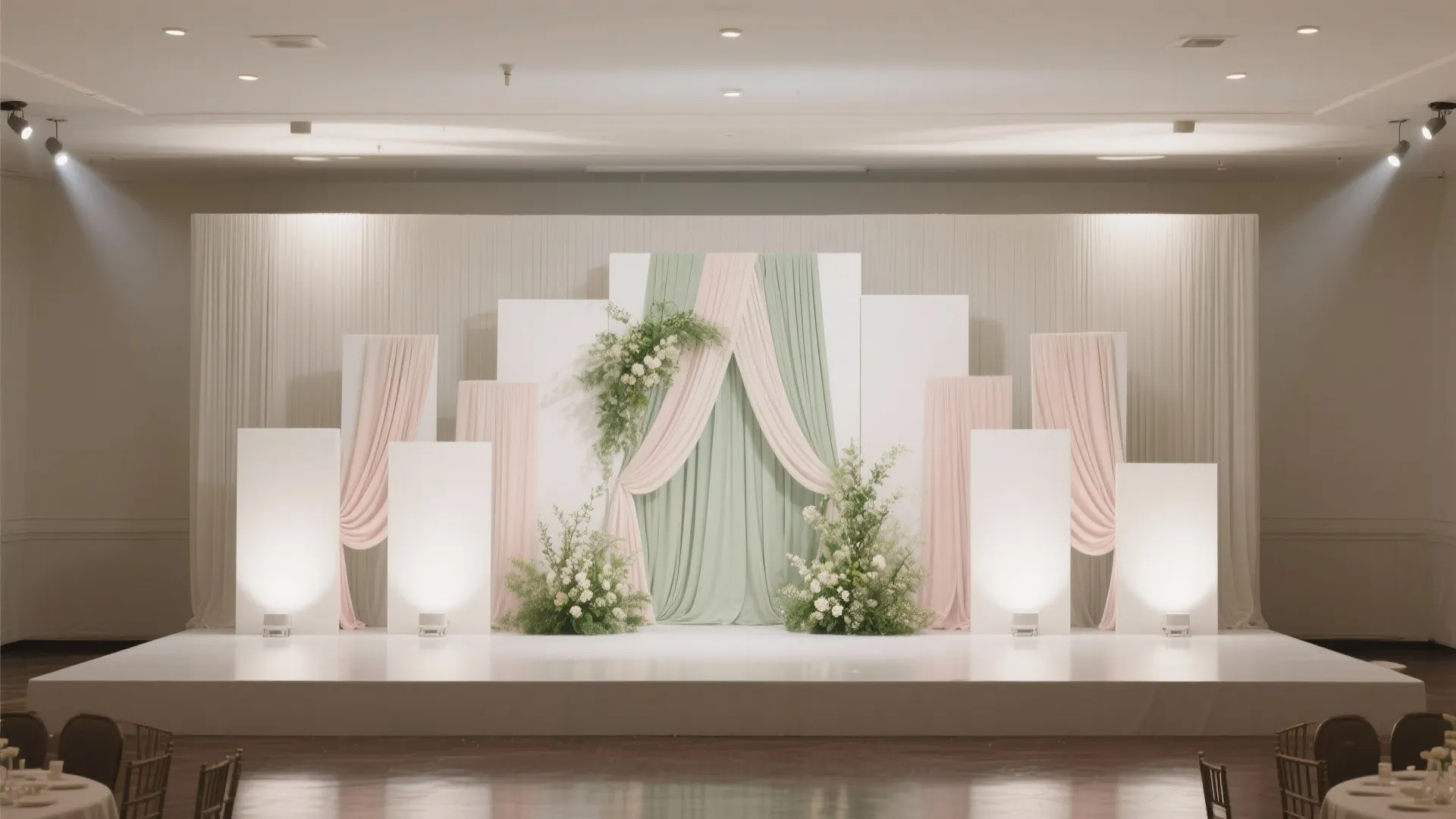 Statement Backdrop that Frames the Couple