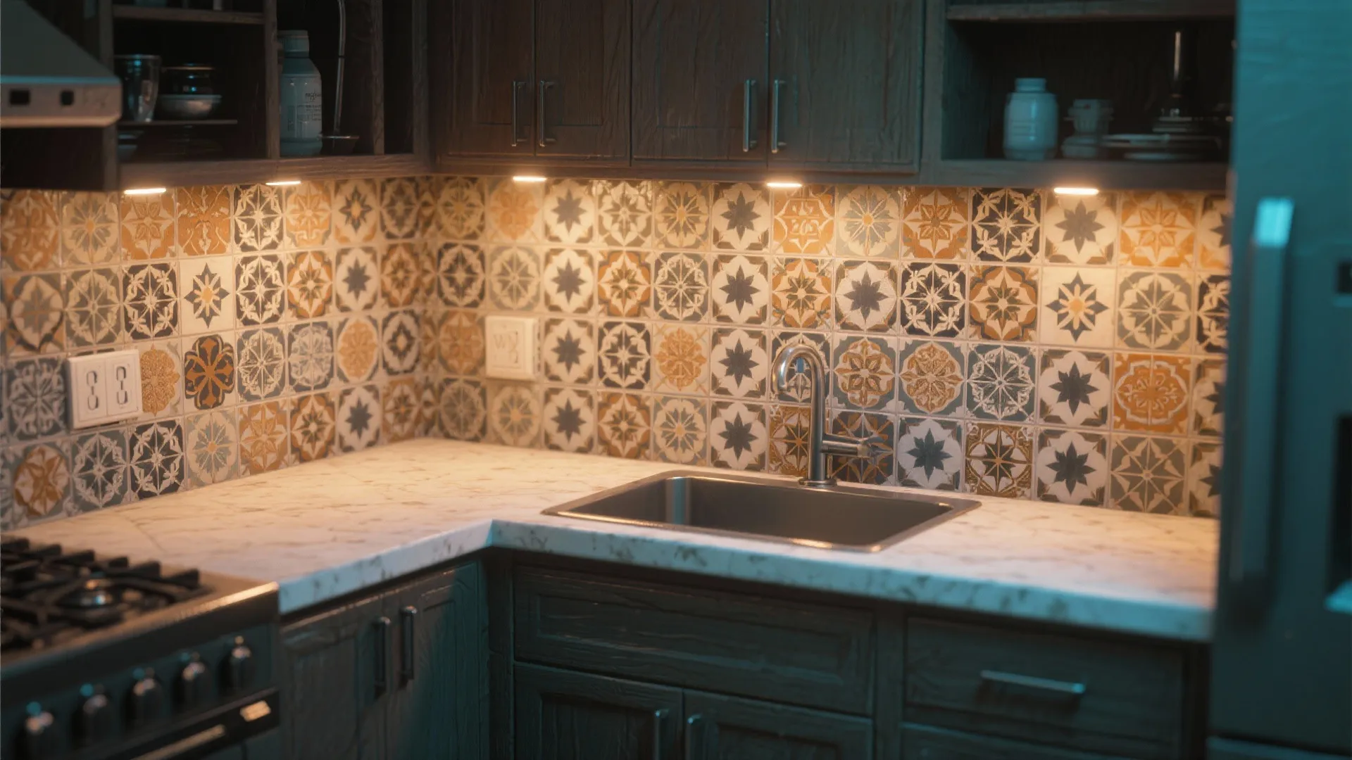 6. Statement backsplash