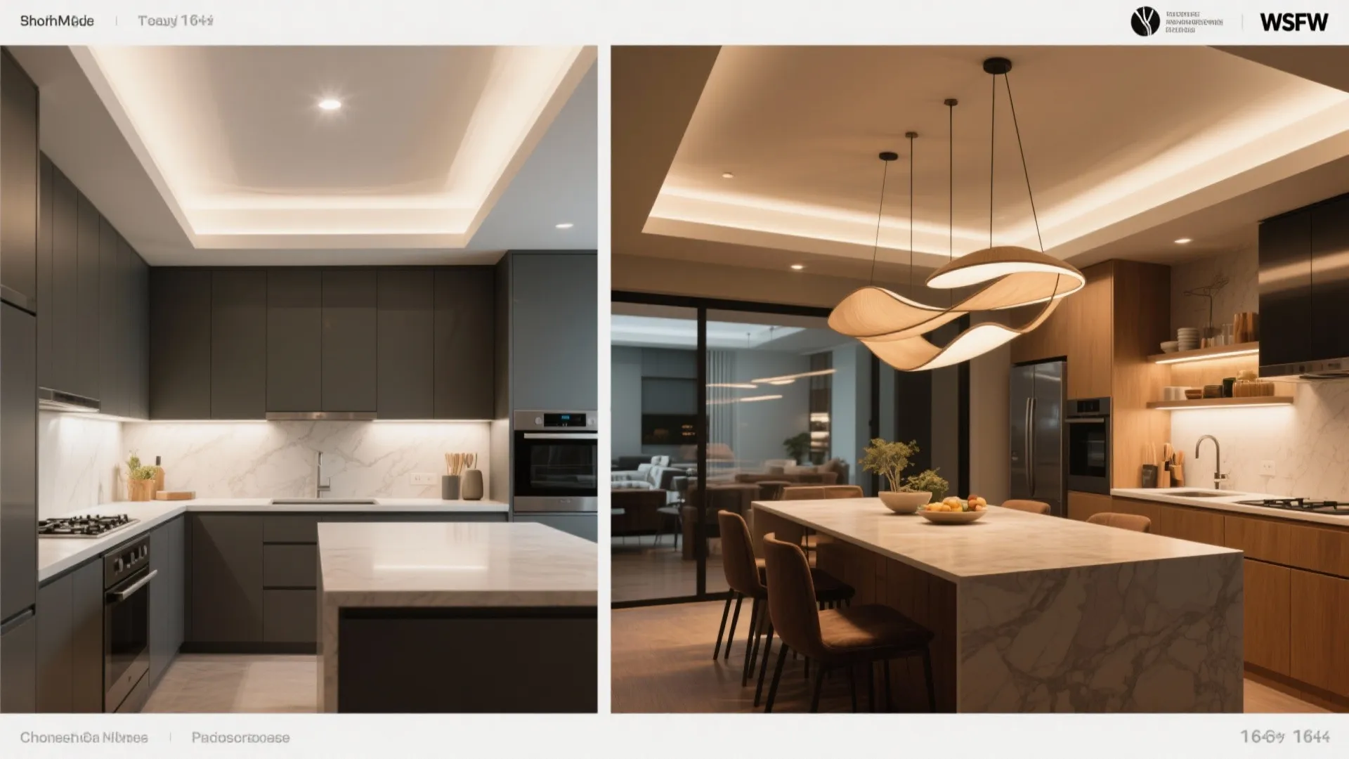 5. Statement fixtures with layered task lighting