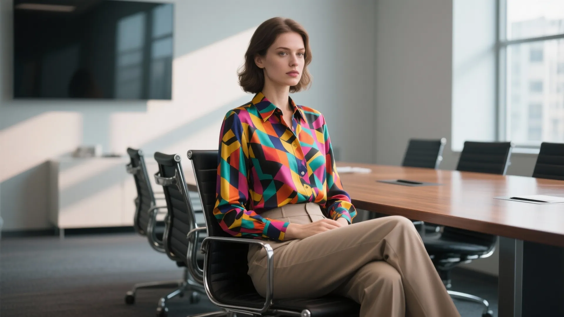 5. Statement Blouse + Neutral Bottoms