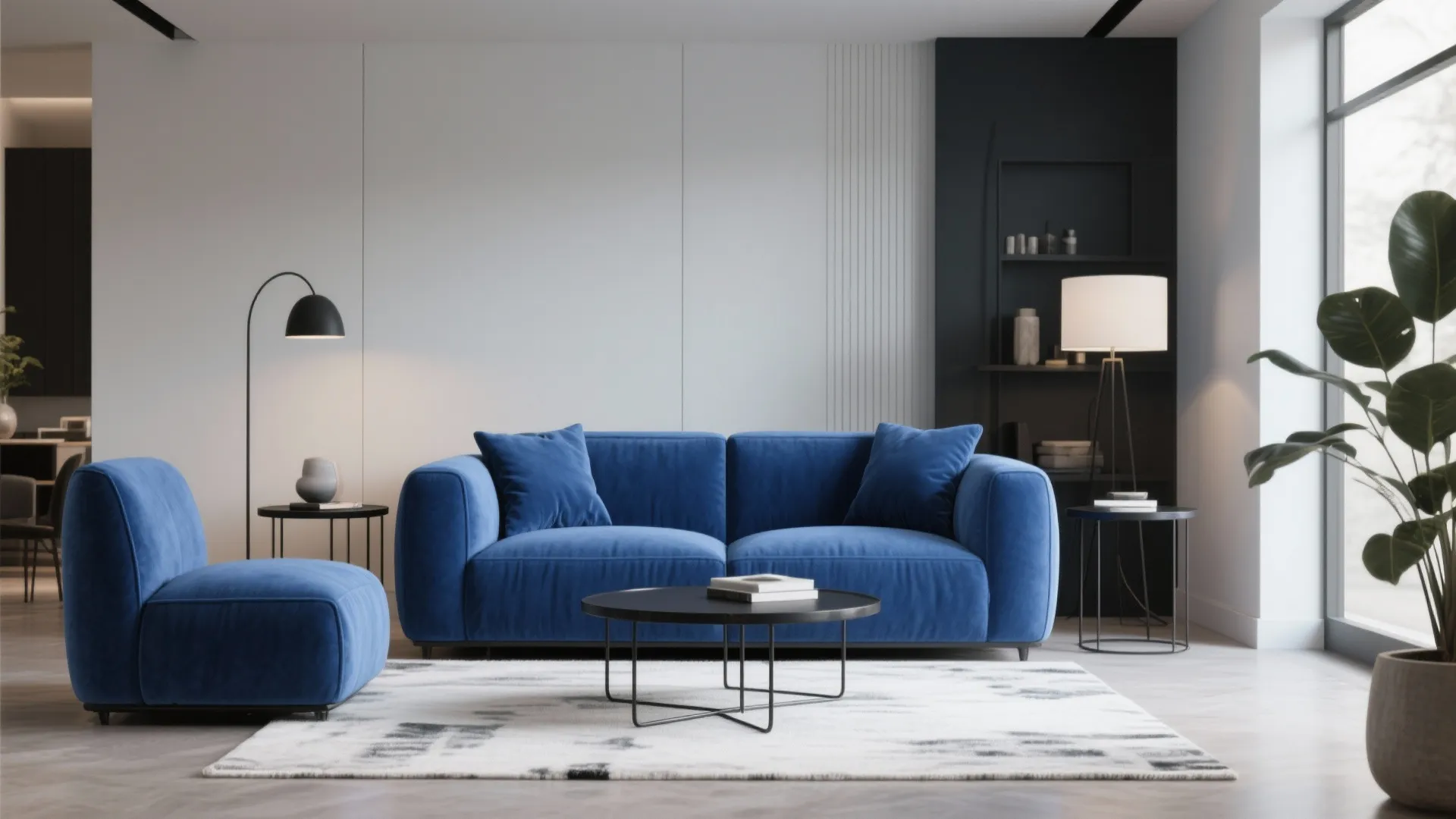 5. Statement Blue Sofa