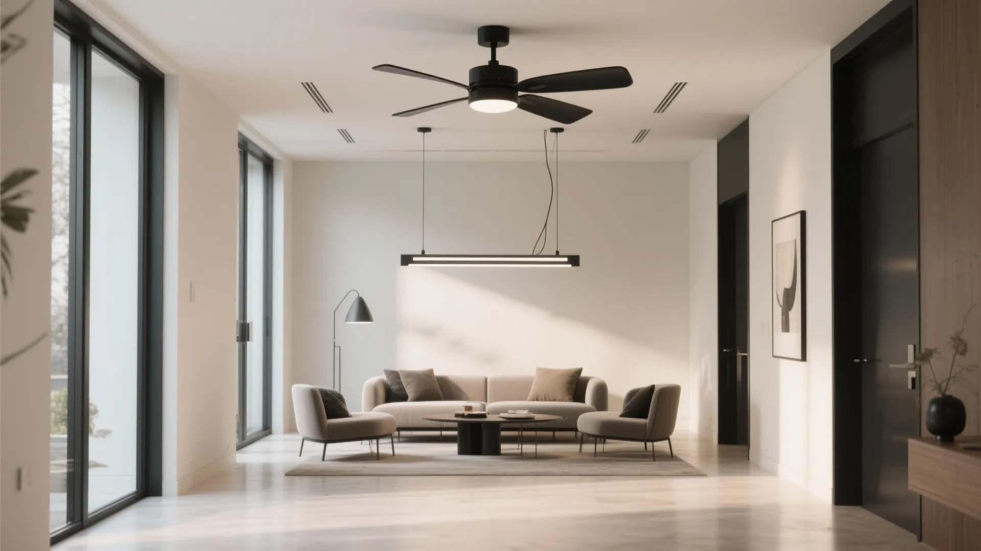 Statement center with lightweight pendant or fan-light combo