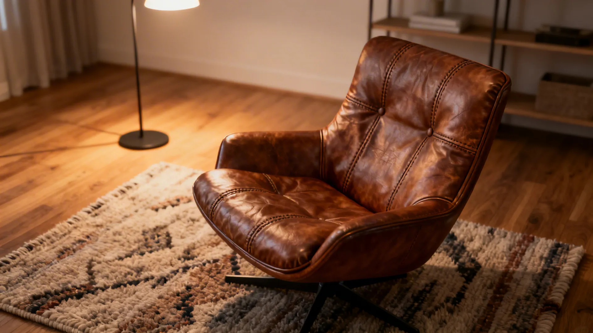 1. Streamlined lounge with a statement chair