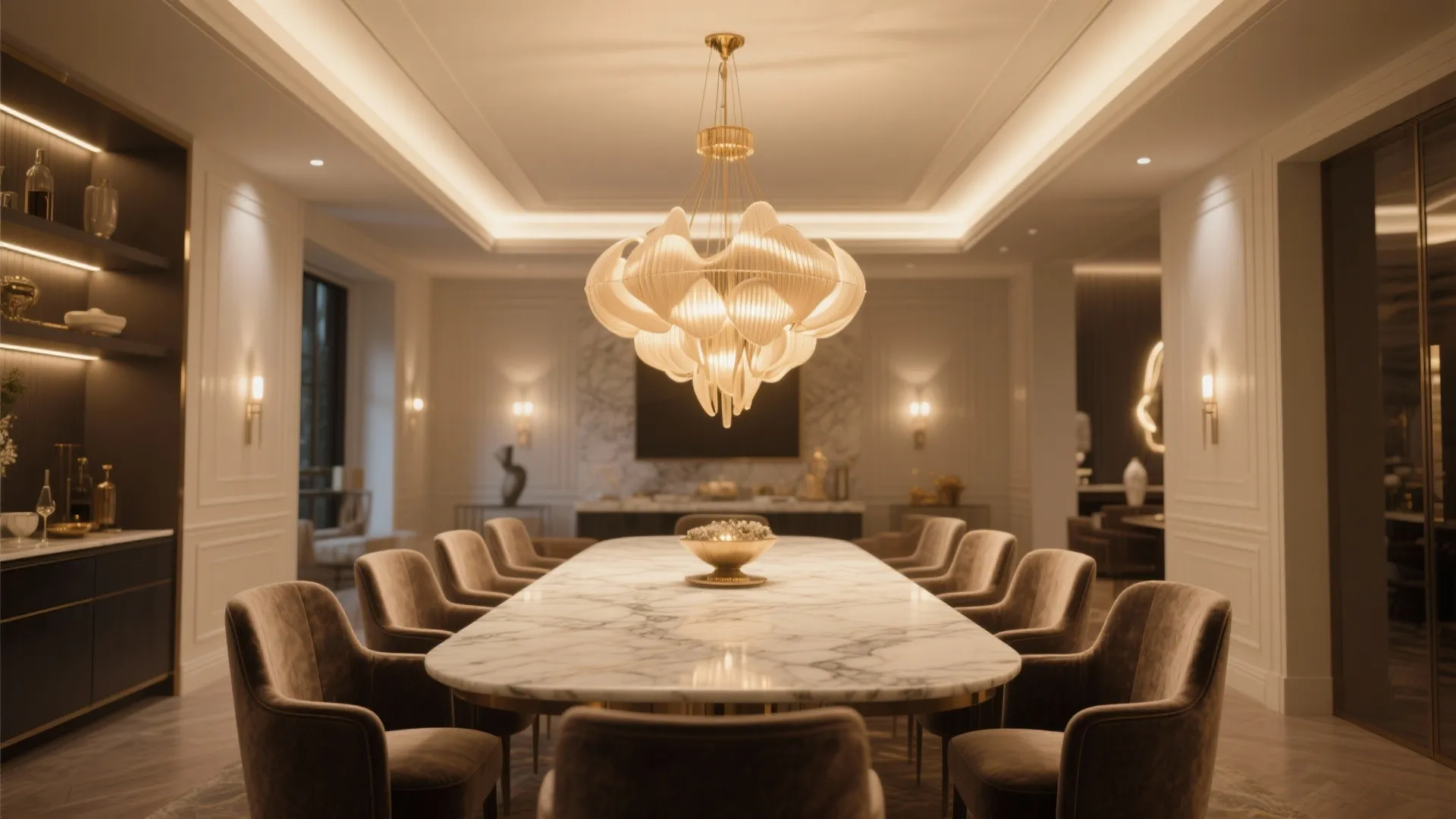 3. Statement Chandelier for Taller Rooms