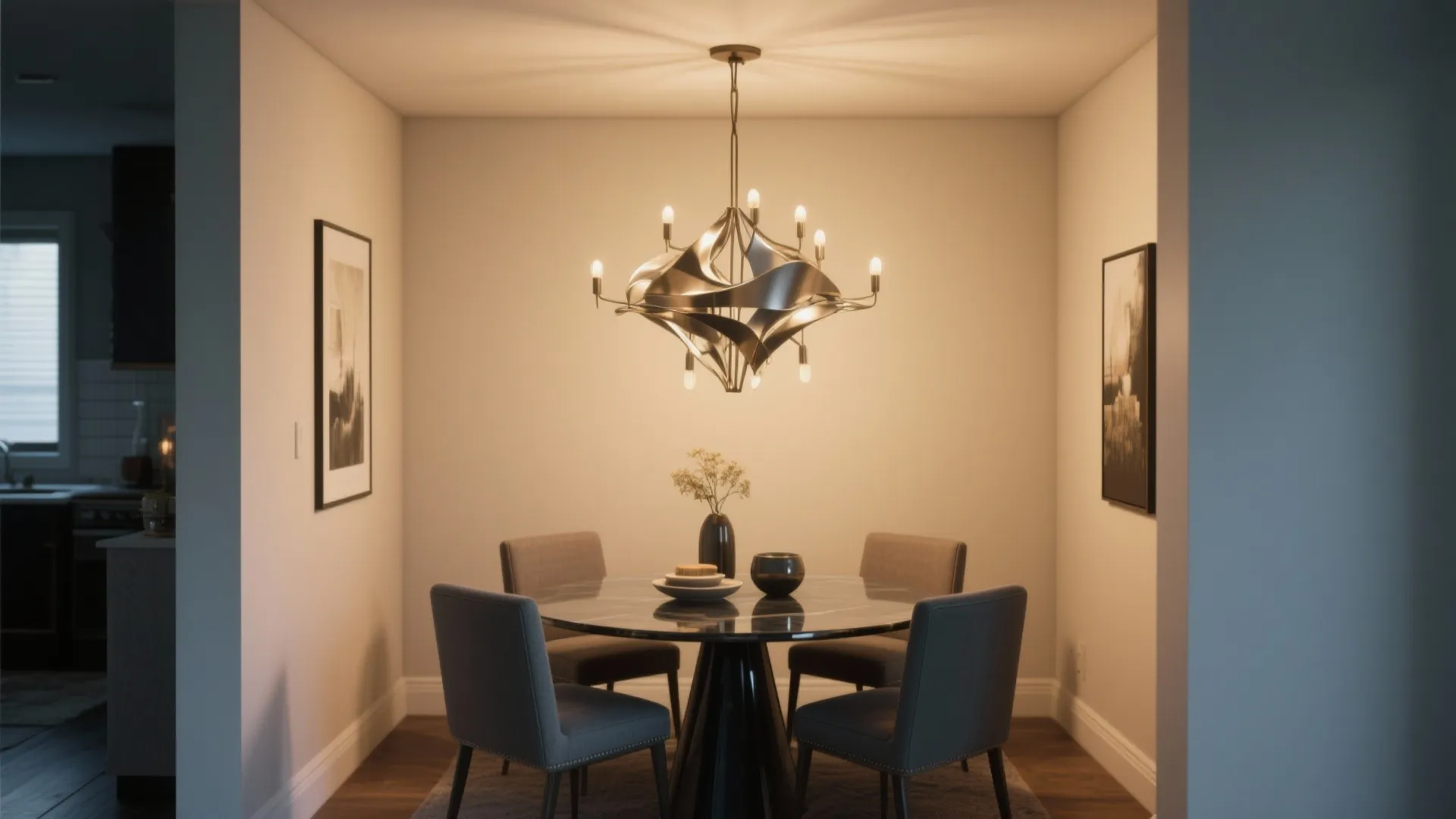 4. Statement Chandelier for Small Rooms