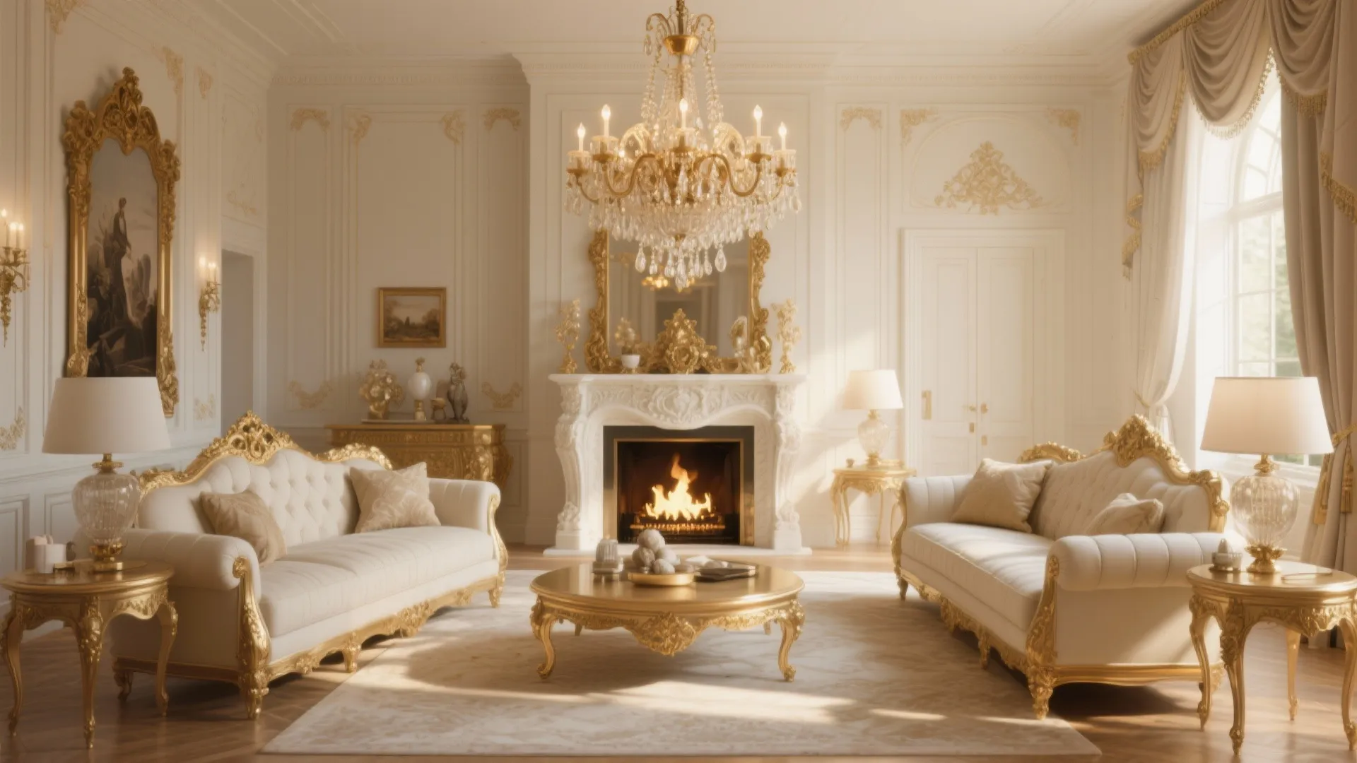 10. Statement Chandelier Over Seating Area