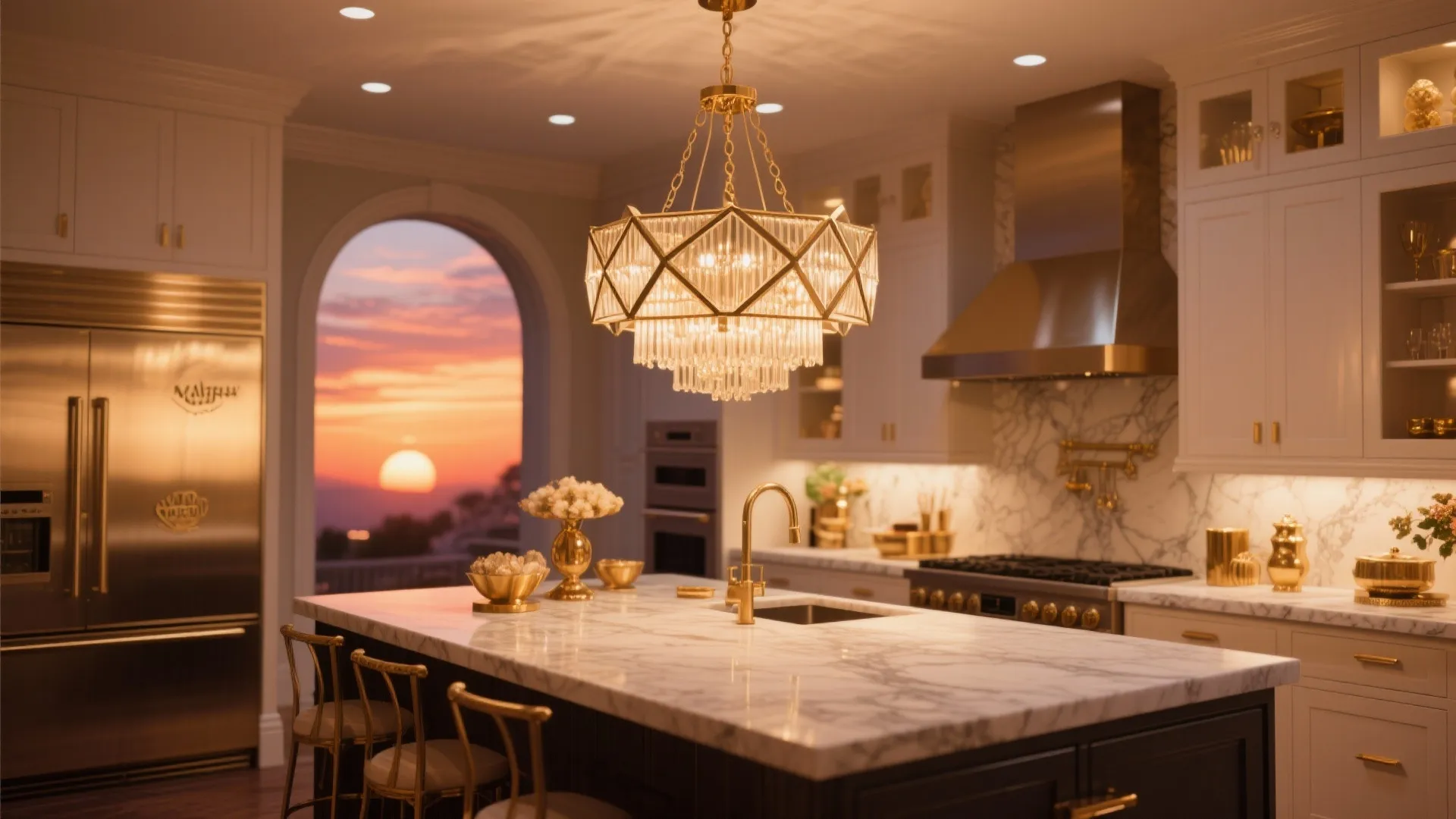 Tip 3: Statement Chandelier Over the Island