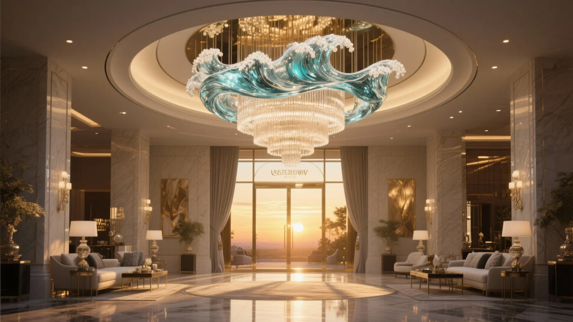 Grand statement chandelier adds wow factor to lobby