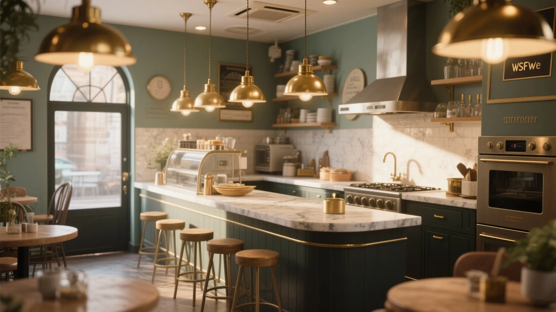 5. Statement Lighting Above the Counter