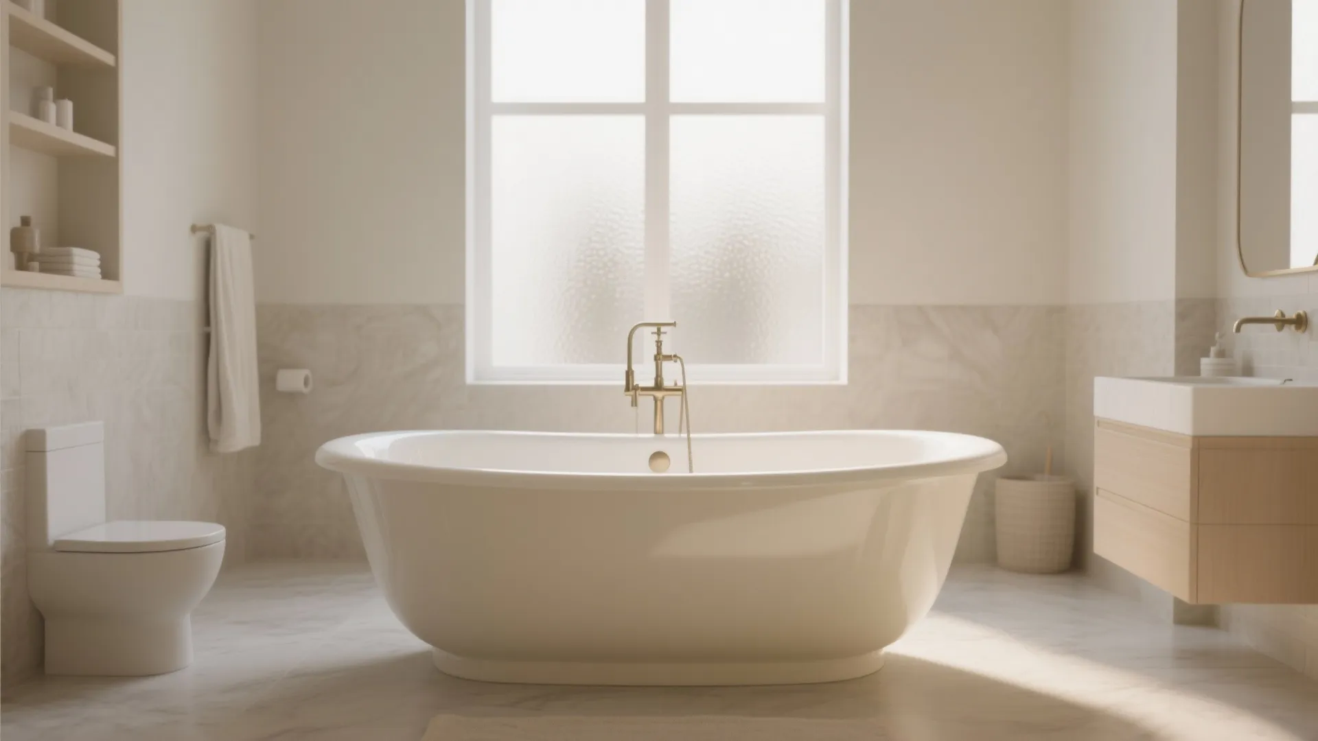 4. Statement Cream Bathtub