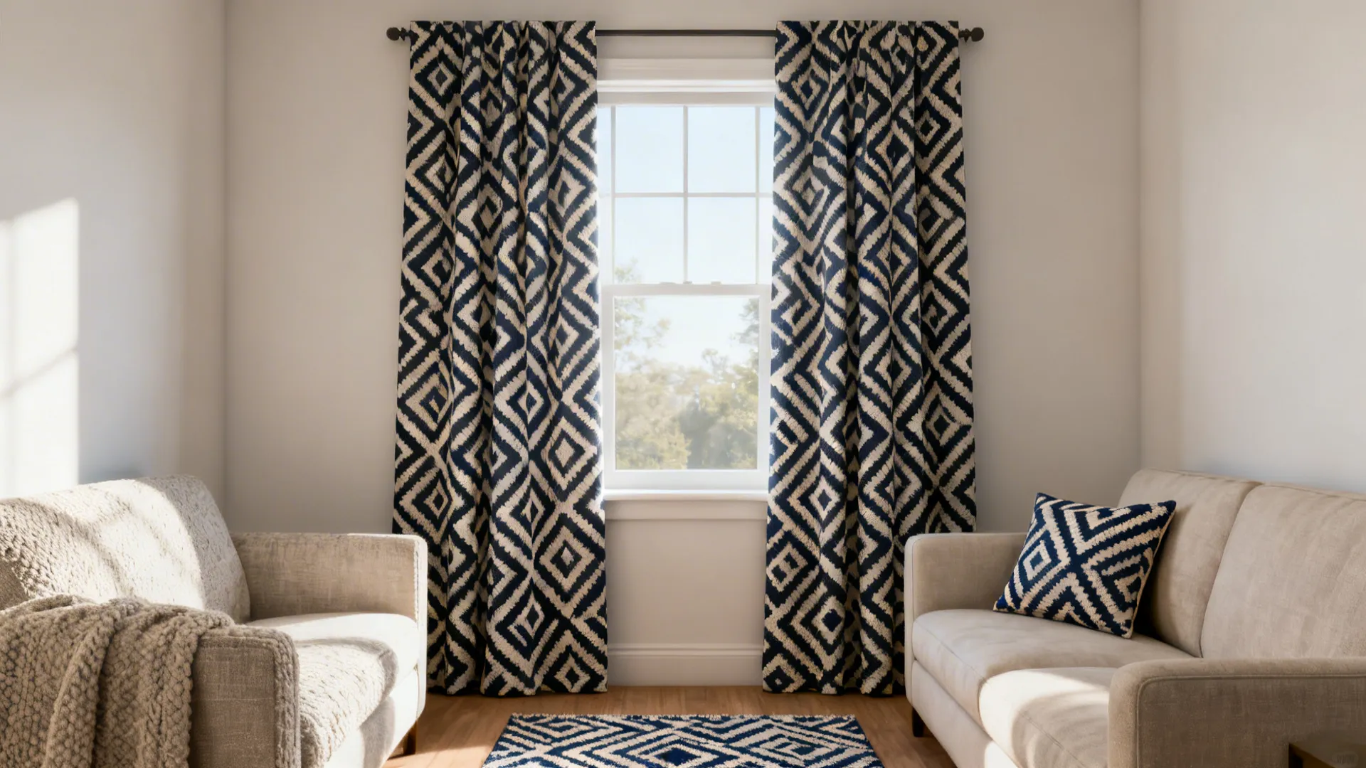 5. Patterned or Statement Curtains (Bold and Personal)