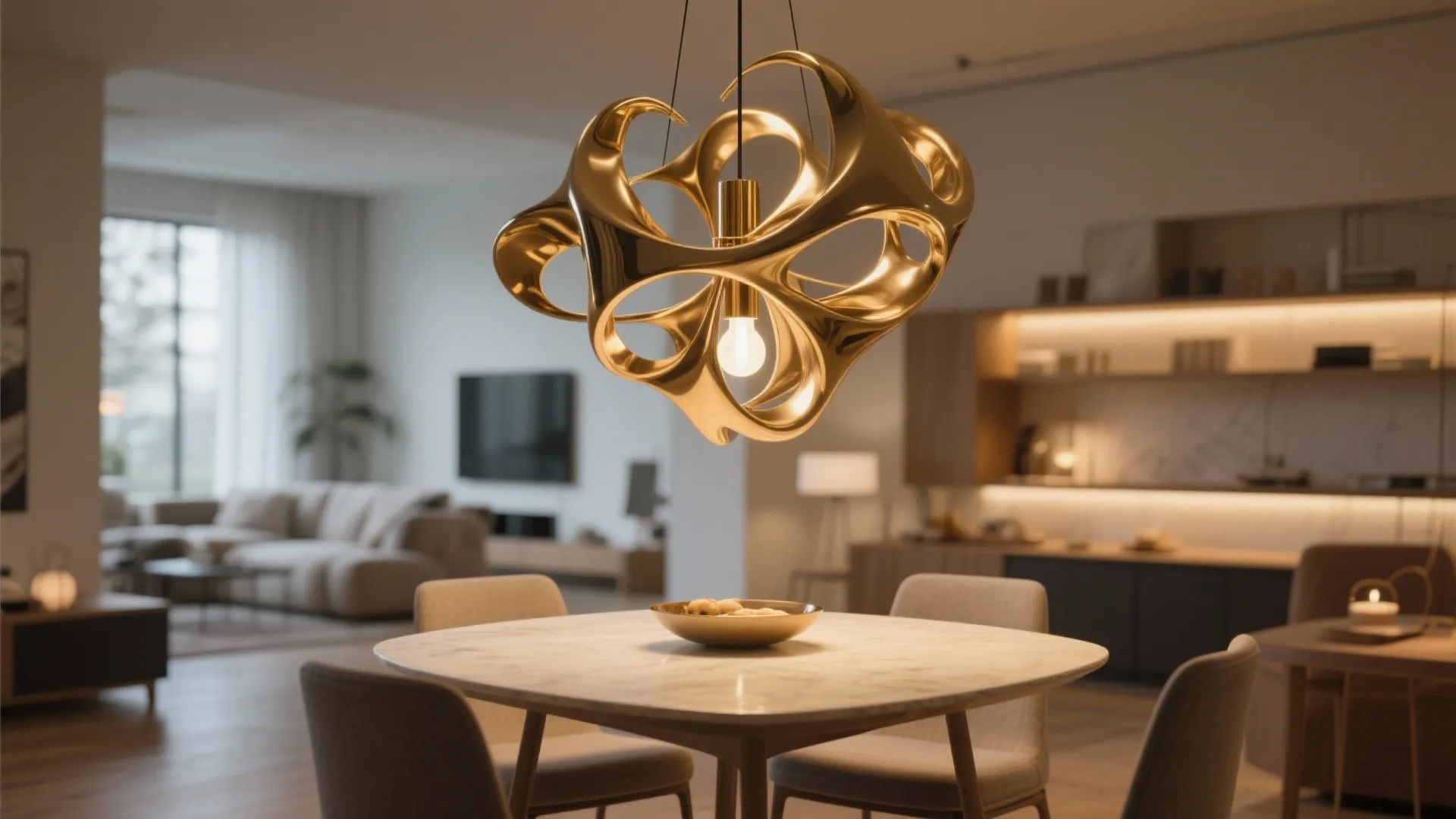 2. A Statement Lighting Fixture Above the Dining Table