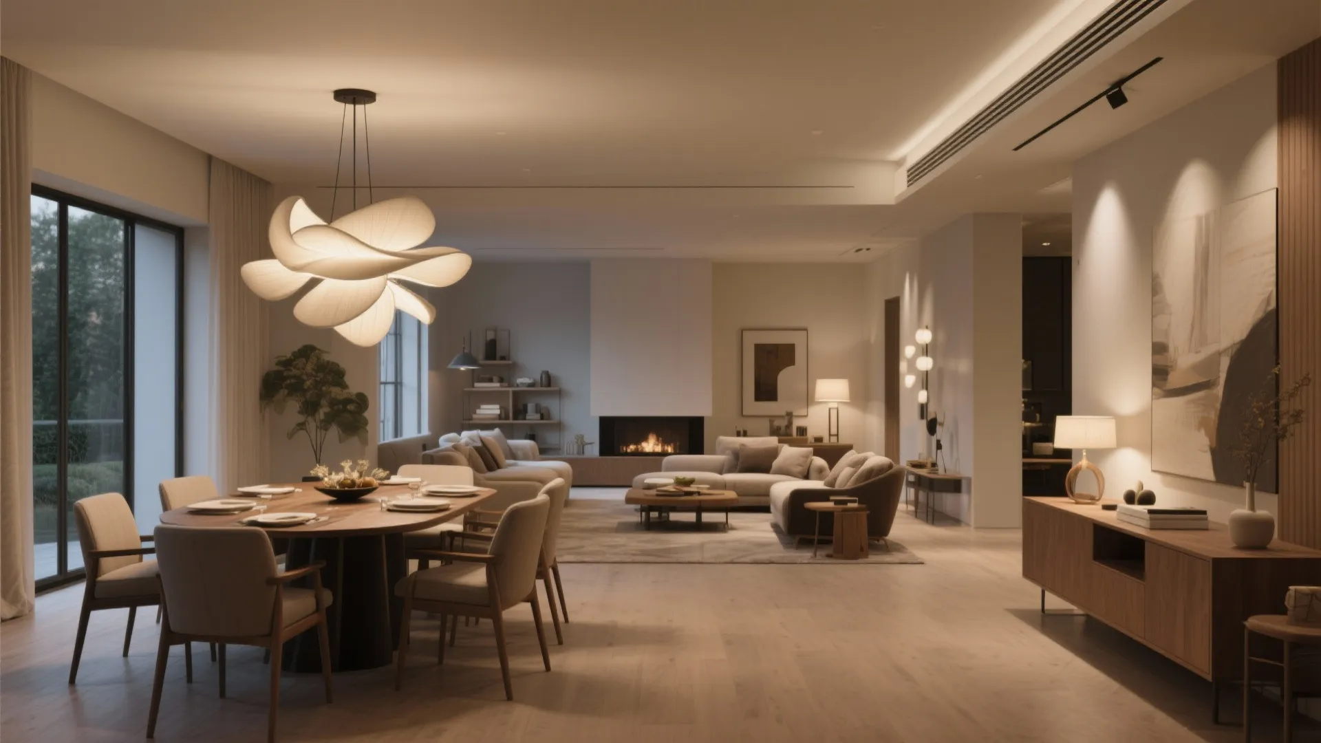 5. Statement Flush Mount in Transitional Spaces