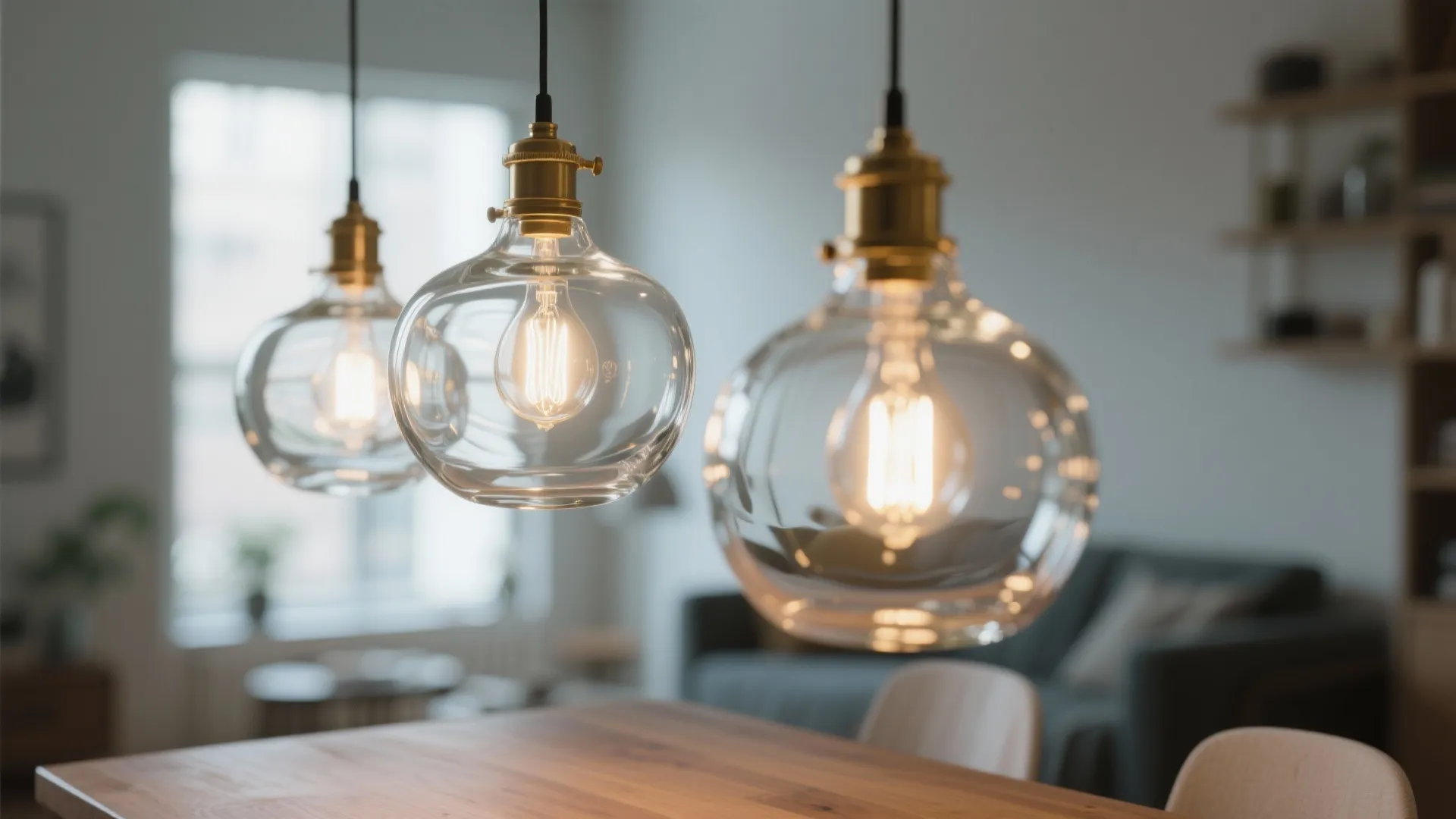 5. Statement Glass Pendants to Amplify Light in Small Rooms