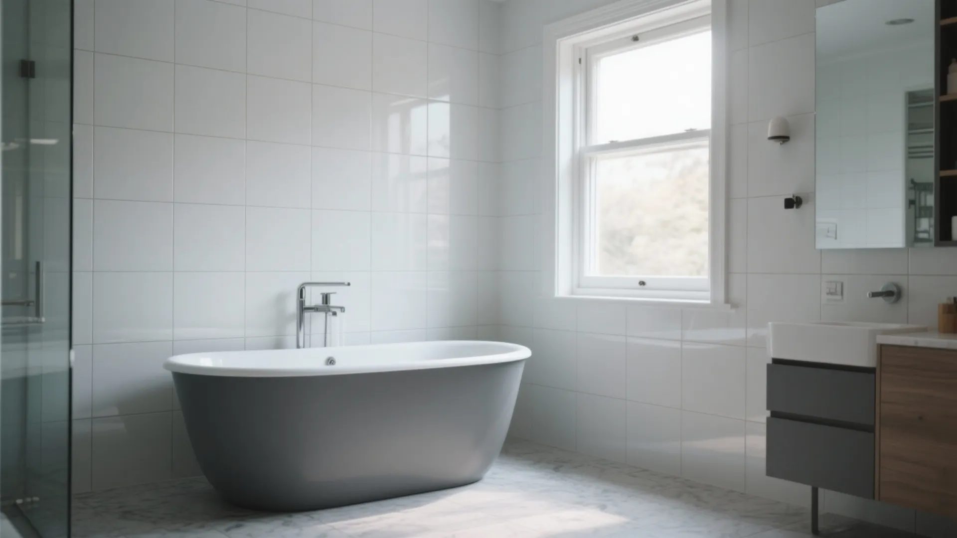 9. Statement Grey Bathtub