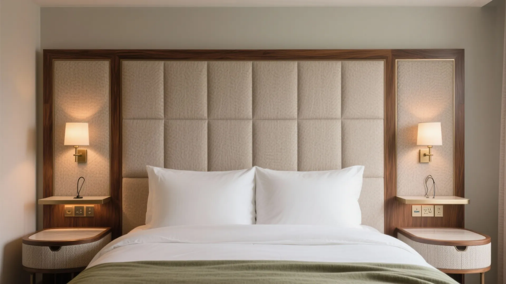 Statement Headboards and Integrated Nightstands