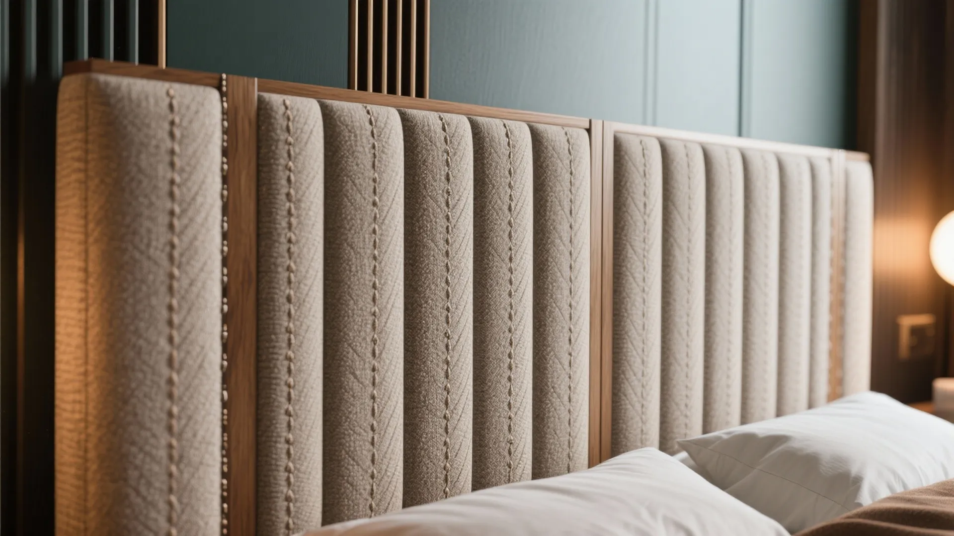 3. A statement headboard that anchors the room